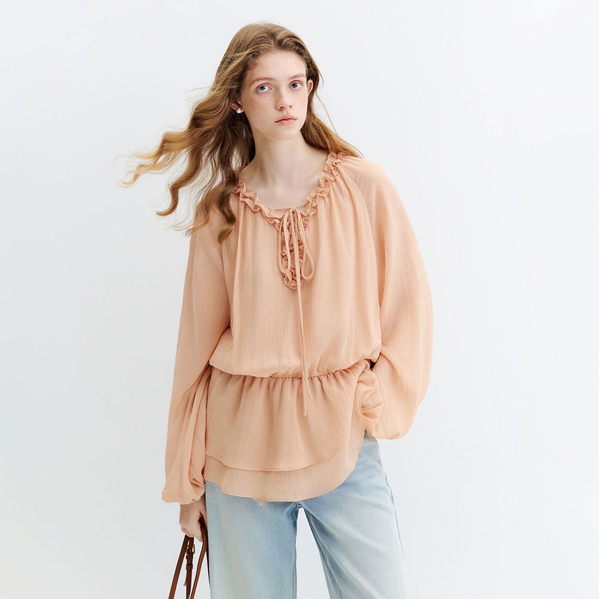 웬스데이딜라잇(WEDNESDAY DELIGHT) WD_V-neck waist-cinch irregular top_2color