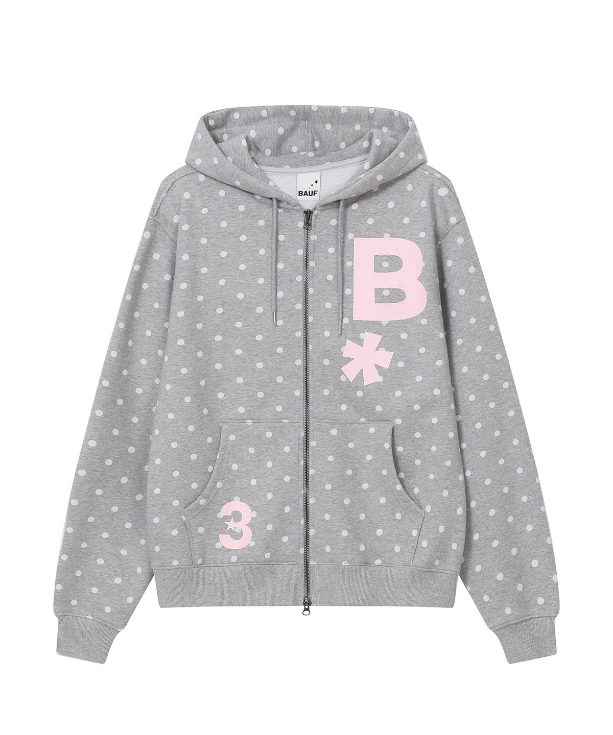 바우프(BAUF) B logo 후드집업 [도트 그레이]