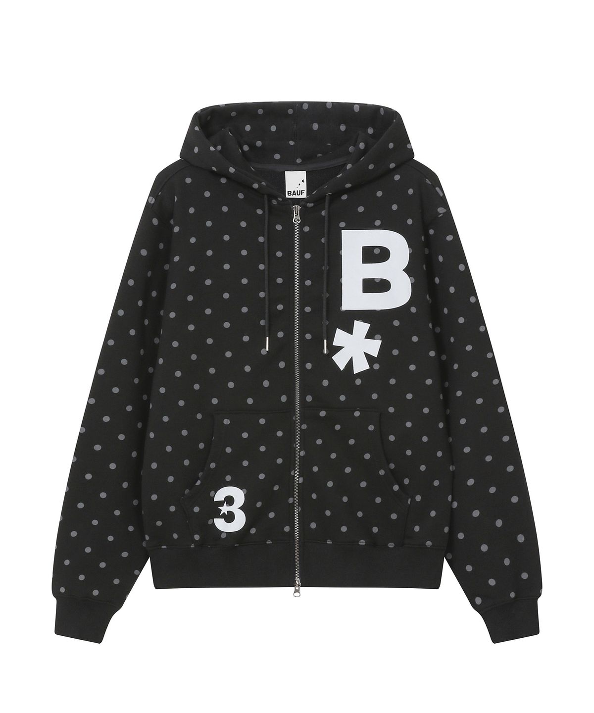 바우프(BAUF) B logo 후드집업 [도트 블랙]
