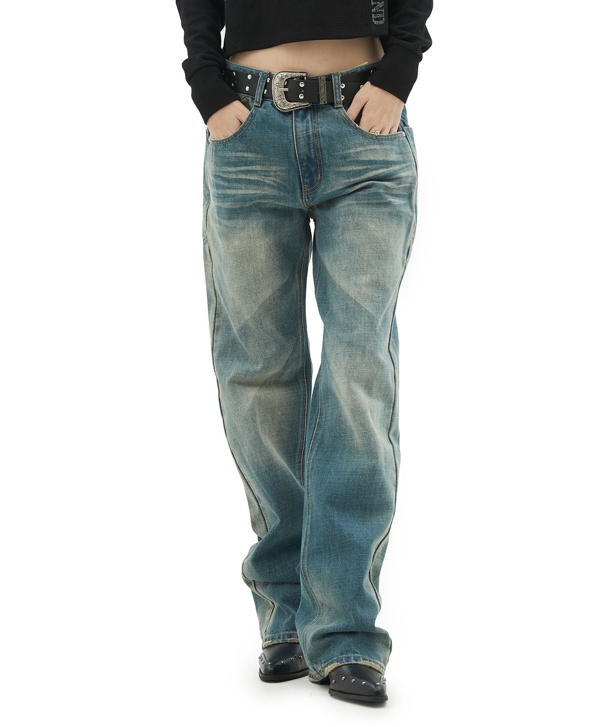 데프가먼츠(DEFGARMENTS) VT WASHING SAGGING DENIM [BLUE]