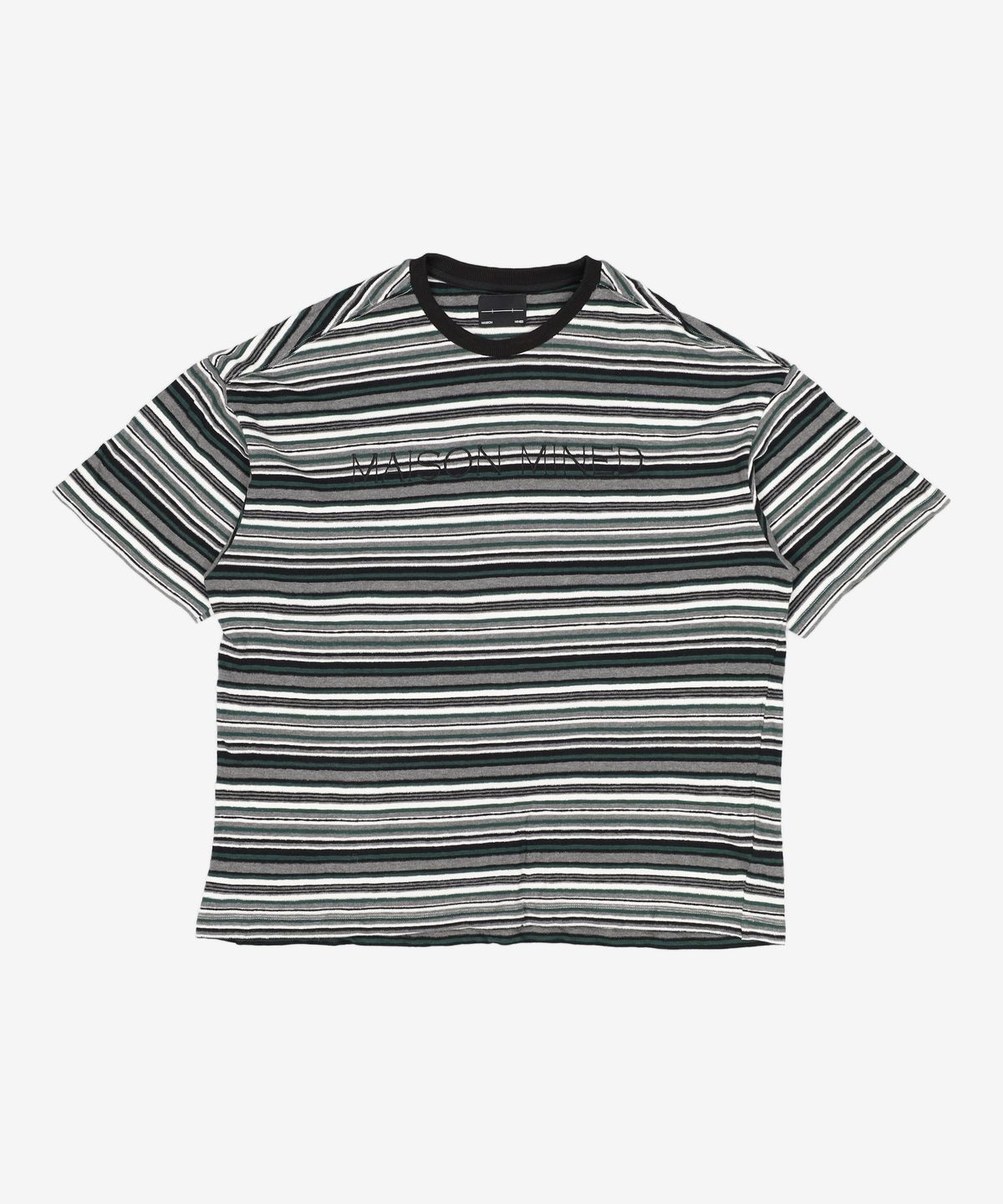 메종미네드(MAISON MINED) MULTICOLOR STRIPE HALF T GREEN L