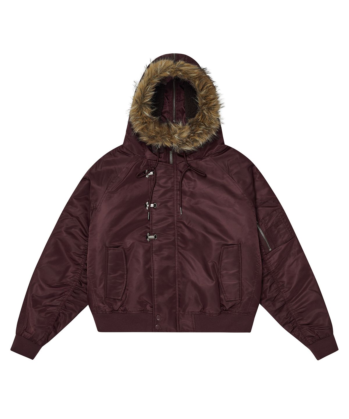 데프가먼츠(DEFGARMENTS) MA-1 HOOK FUR JACKET [WINE]