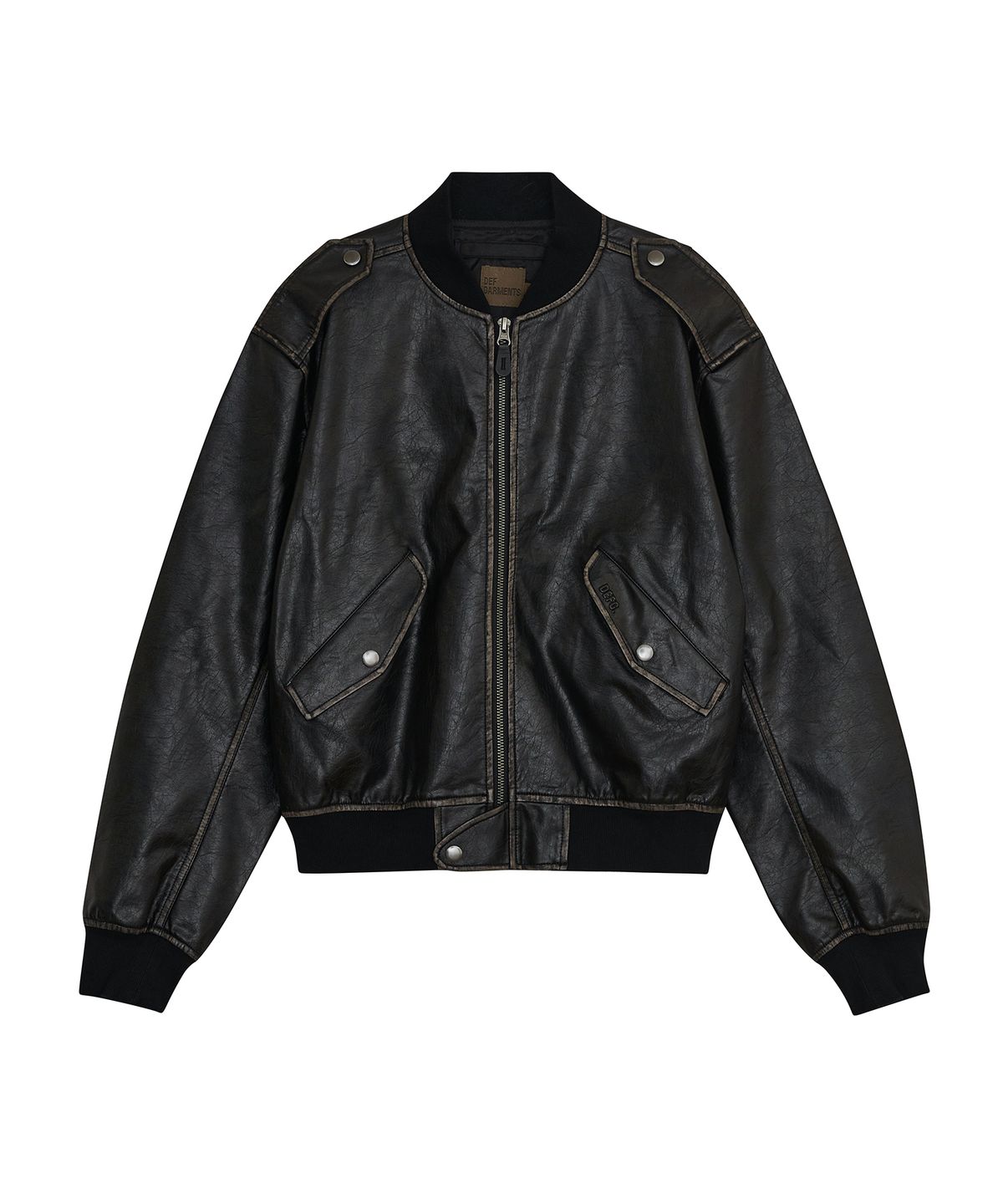 데프가먼츠(DEFGARMENTS) BLEACHED LEATHER JACKET [BLACK]