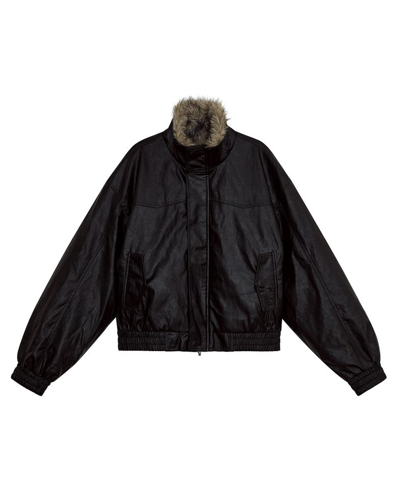 REVERSIBLE FUR JACKET [BLACK]
