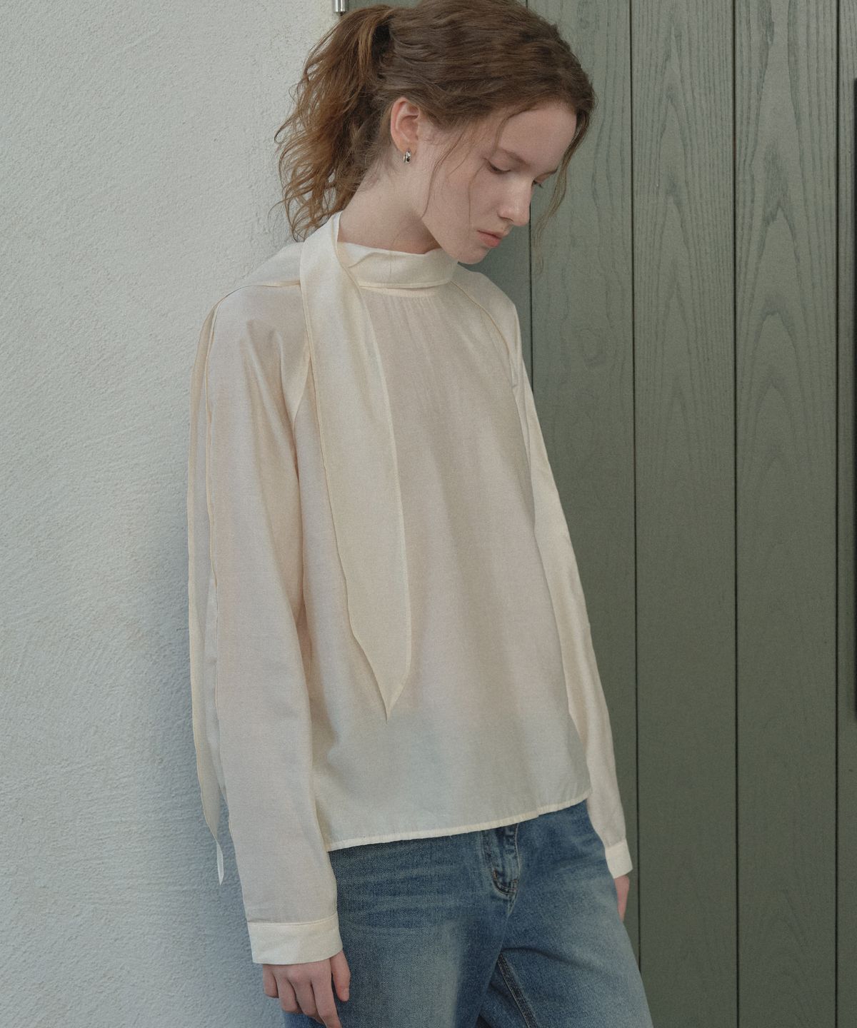 틸아이다이(TILL I DIE) Raglan tie layered blouse [TIFA05BL03]_Cream