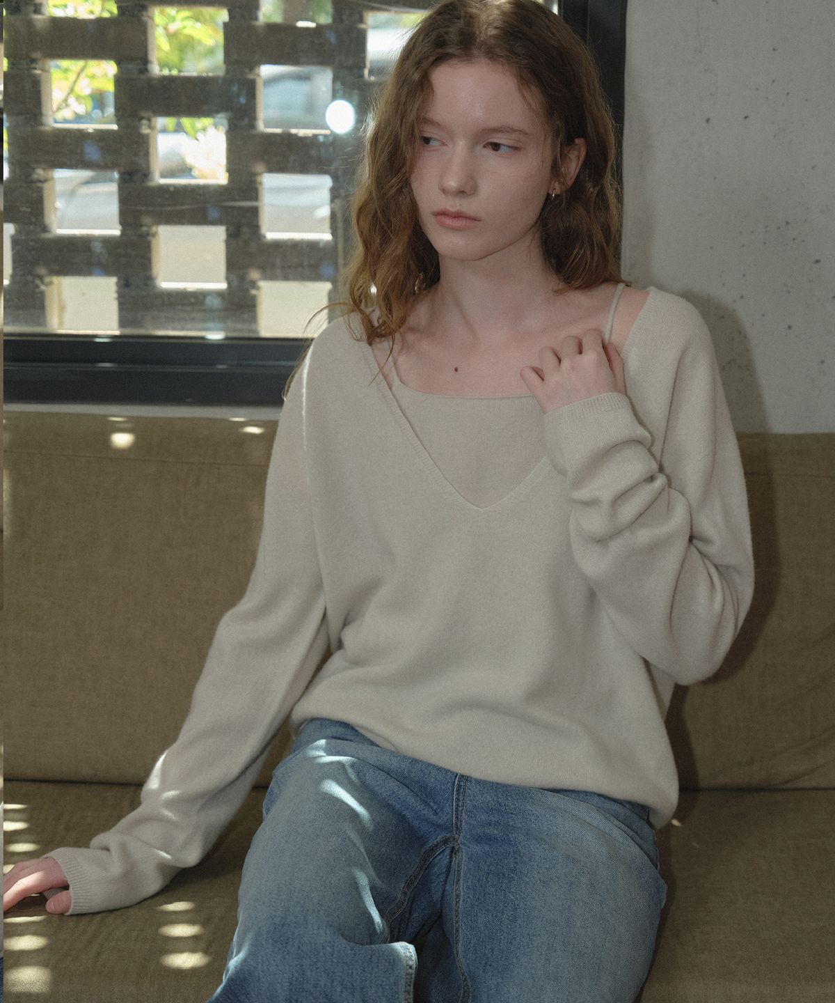 틸아이다이(TILL I DIE) Wool cashmere V neck knit set [TIFA05SW05]_Mint
