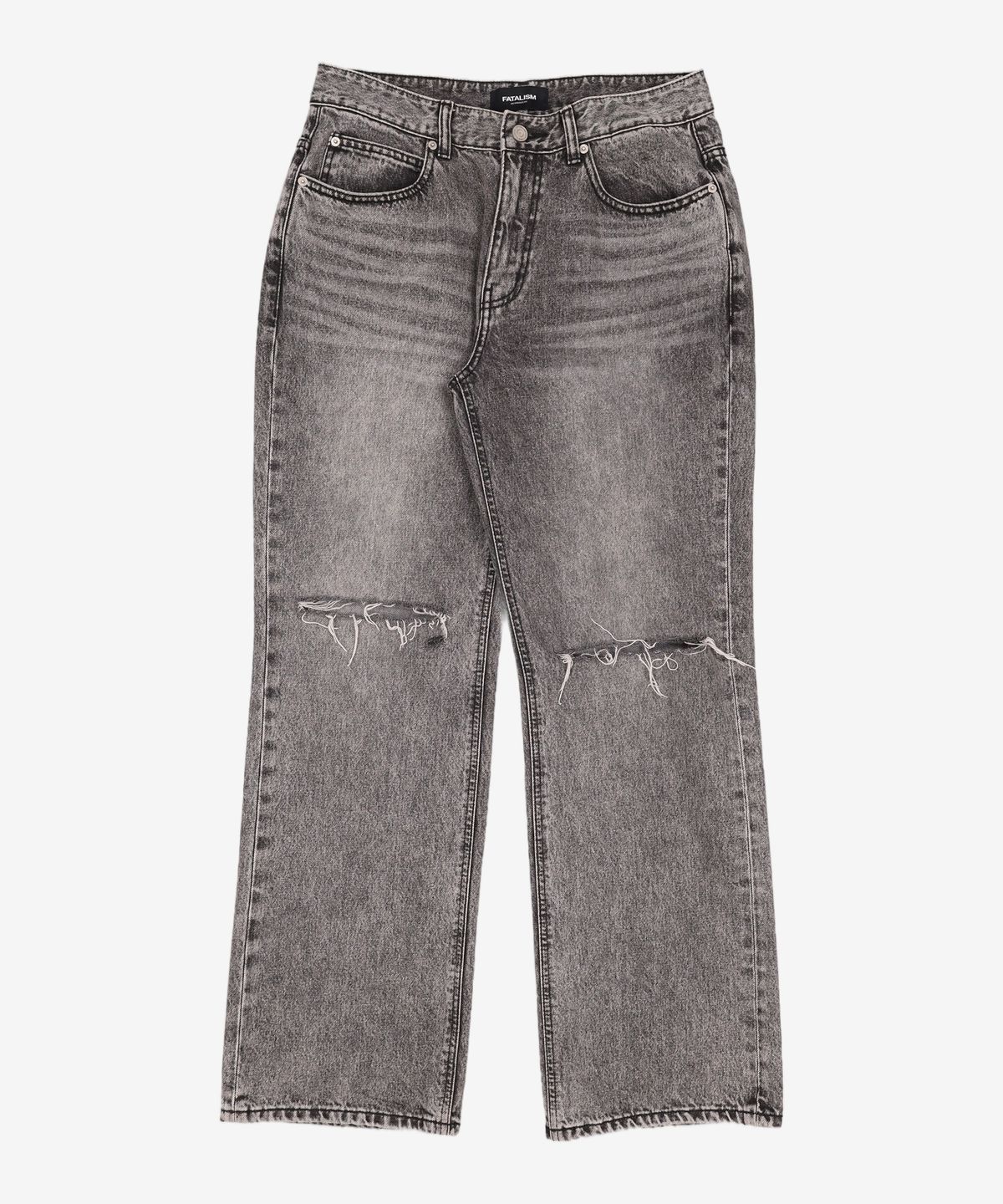 페이탈리즘(FATALISM) #0268 BLACK STONE WASHED WIDE FIT 46