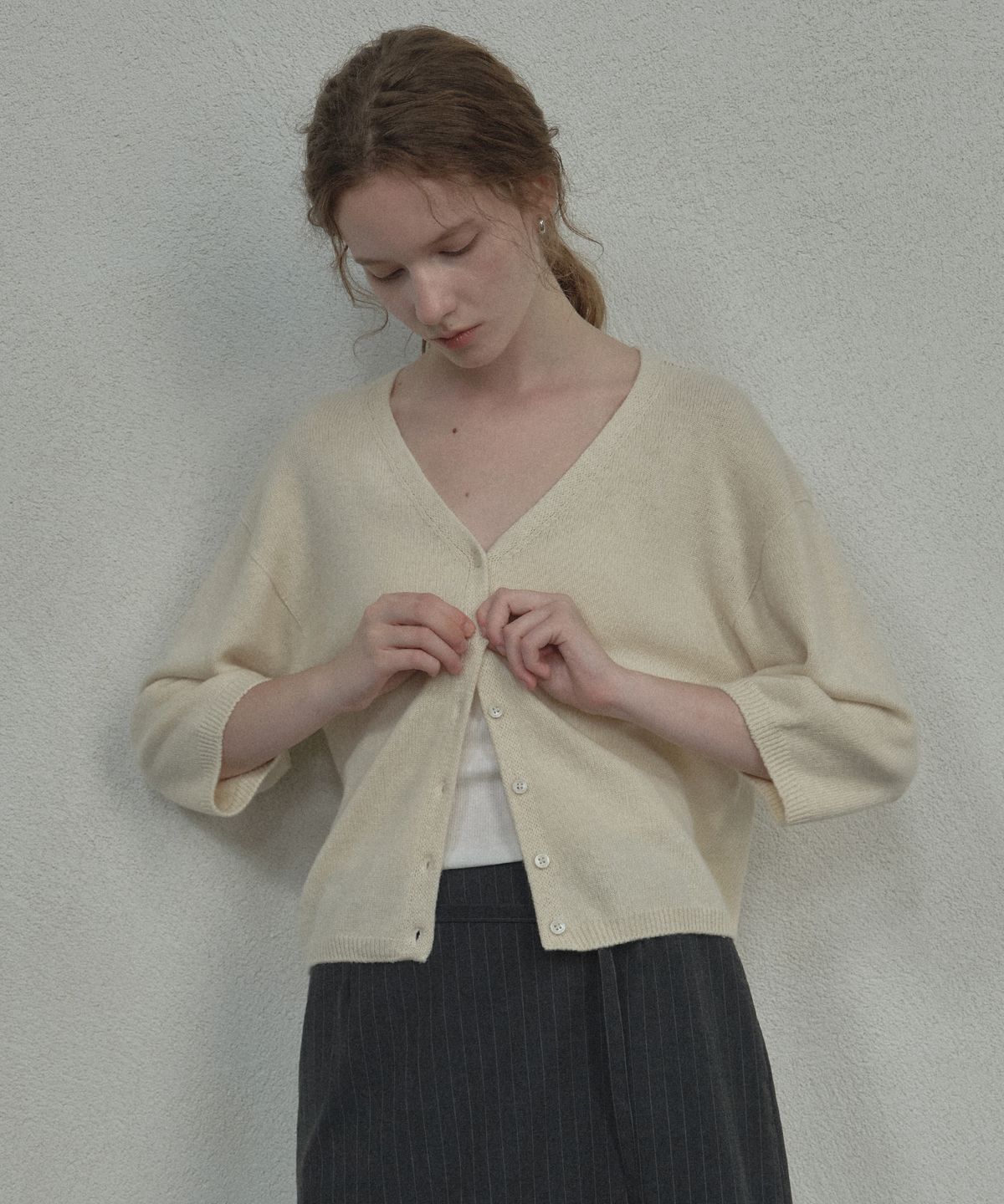 틸아이다이(TILL I DIE) Merino whole garment cardigan [TIFA05CD01]_Beige