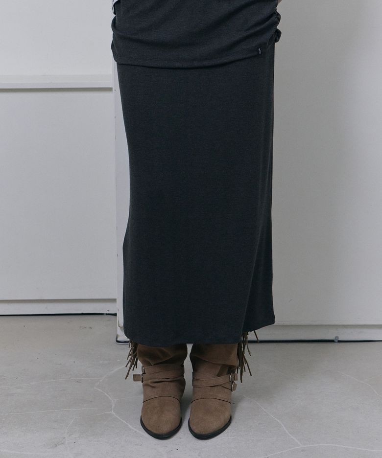 D.basic Shirring Layer Maxi Skirt - 2 Color