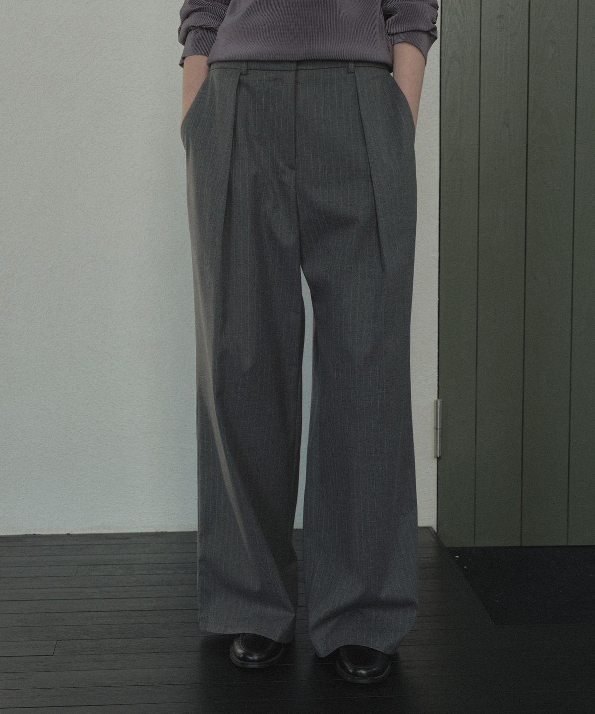 틸아이다이(TILL I DIE) Stripe back banding pants [TIFA05PT02]_Gray