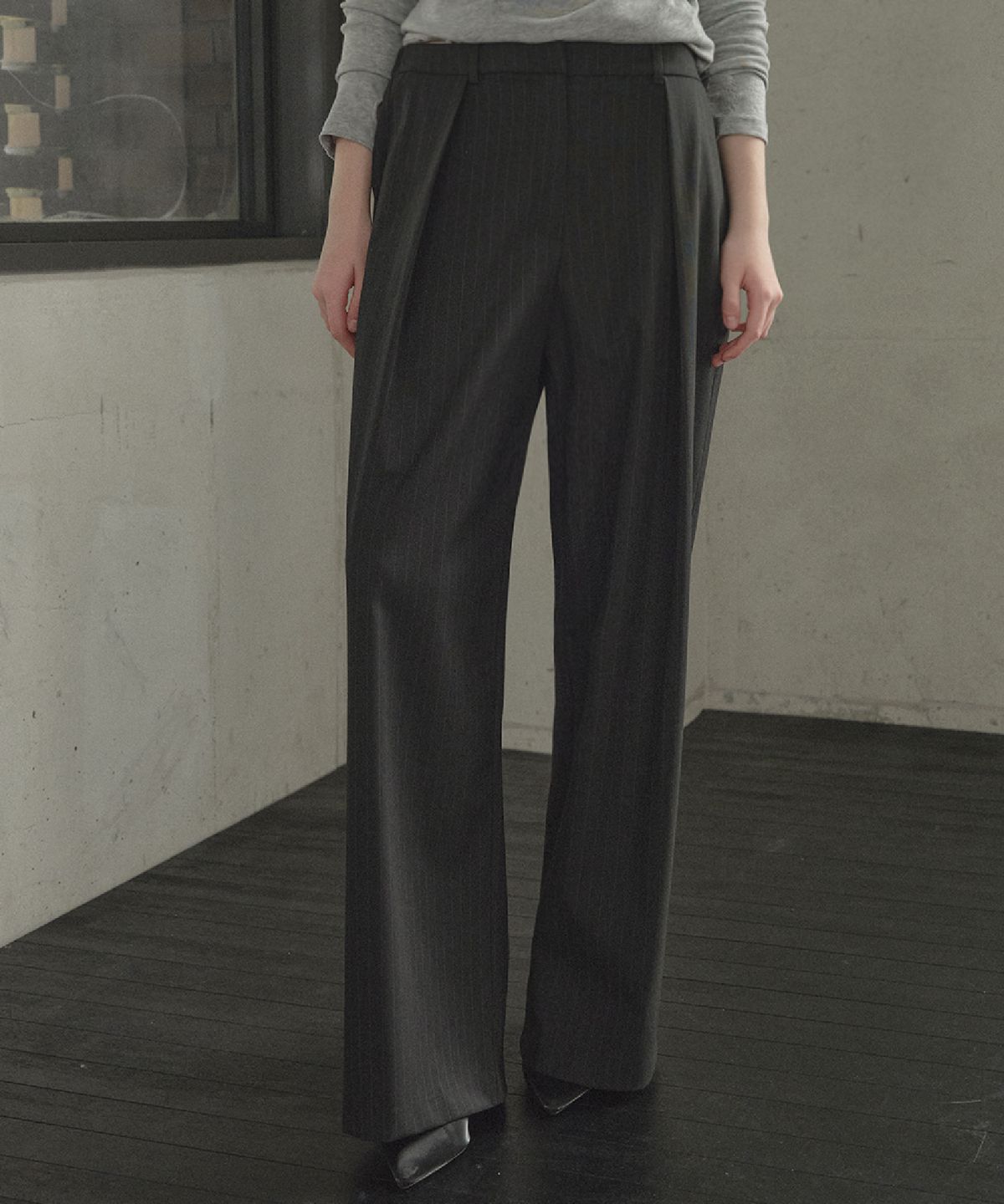 틸아이다이(TILL I DIE) Stripe back banding pants [TIFA05PT03]_Black