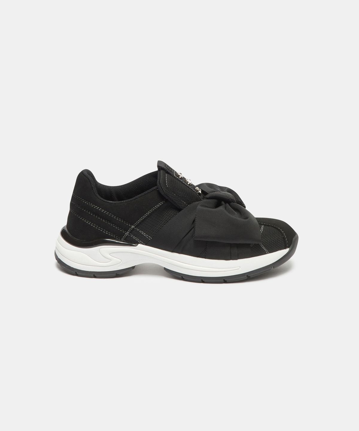 슈콤마보니(SUECOMMA BONNIE) Volume ribbon slip-on sneakers(black)_DG4DA26512BLK