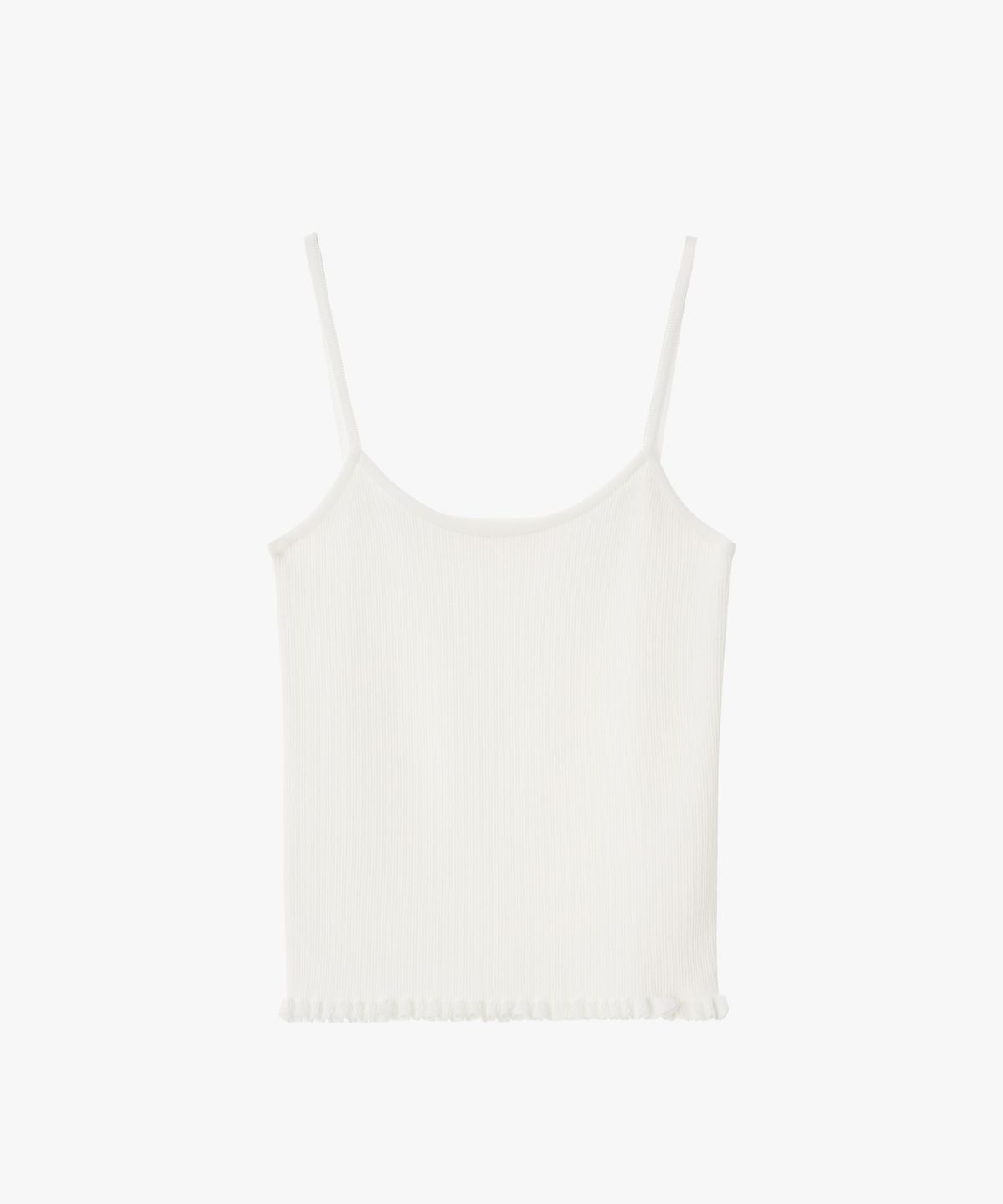 지비에이치 어패럴(GBH APPAREL) RIBBED FRILL SLEEVELESS / WHITE