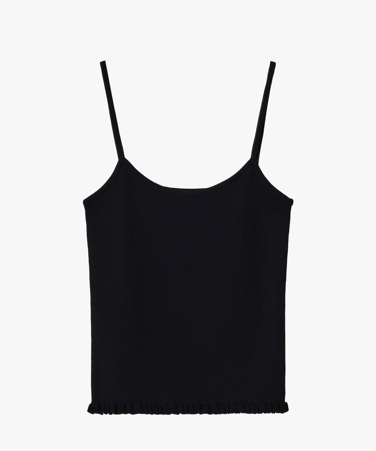 지비에이치 어패럴(GBH APPAREL) RIBBED FRILL SLEEVELESS / BLACK