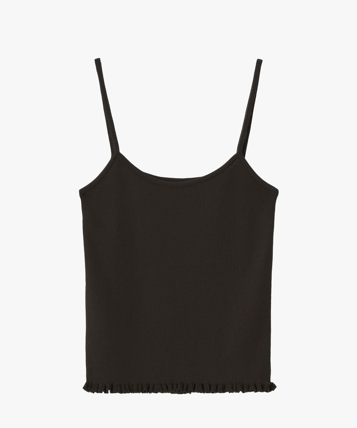 지비에이치 어패럴(GBH APPAREL) RIBBED FRILL SLEEVELESS / BROWN