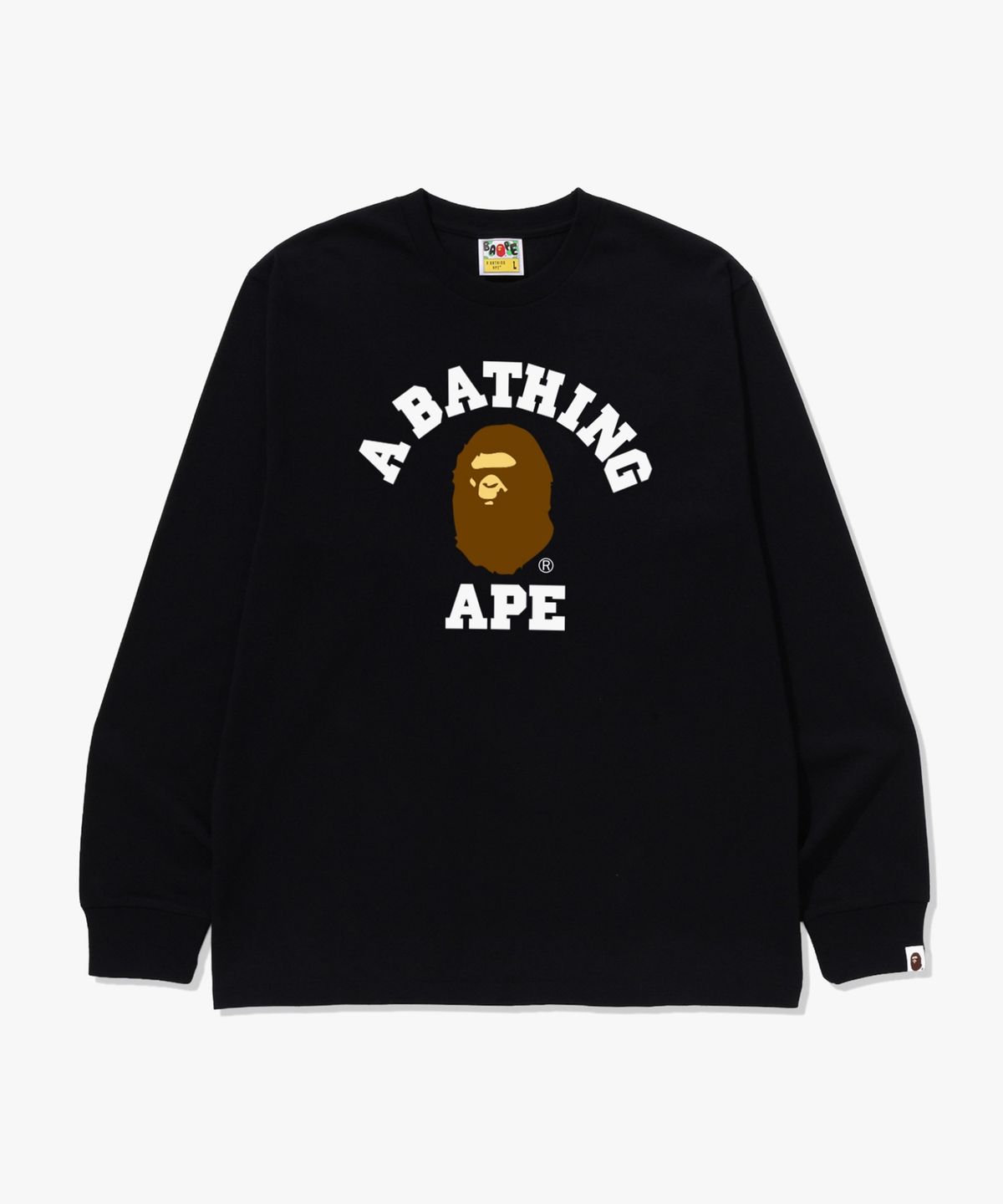 베이프(BAPE) 콜리지 롱슬리브 티셔츠(M) BLACK
