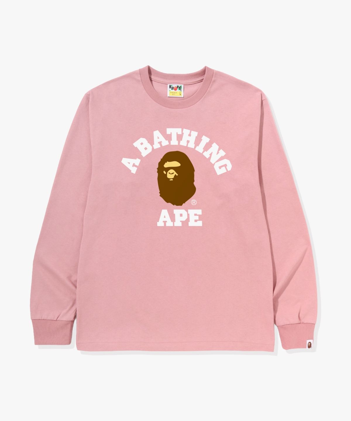 베이프(BAPE) 콜리지 롱슬리브 티셔츠(M) PINK