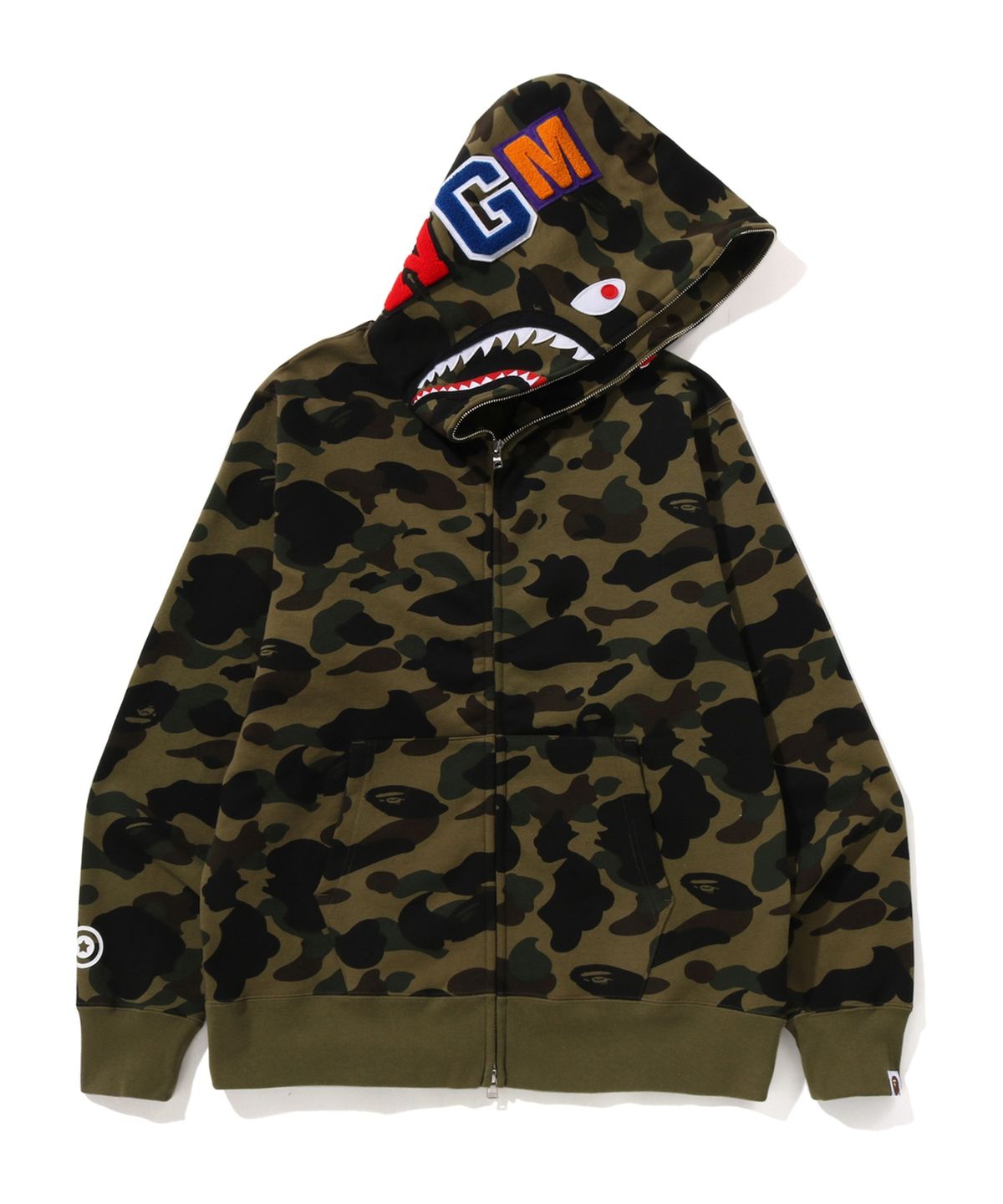 베이프(BAPE) 퍼스트 카모 샤크 풀 집 후디(M) GREEN