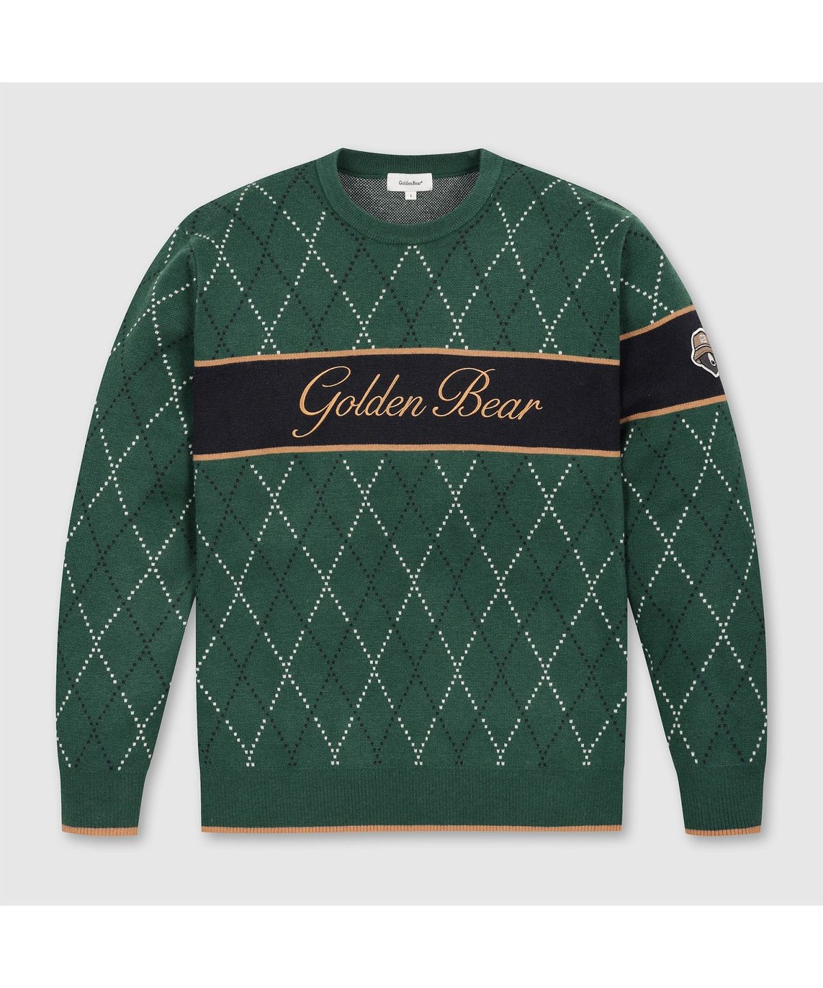 골든베어(GOLDEN BEAR) (남성) Argyle Crewneck Sweater G4WAW26001GRX