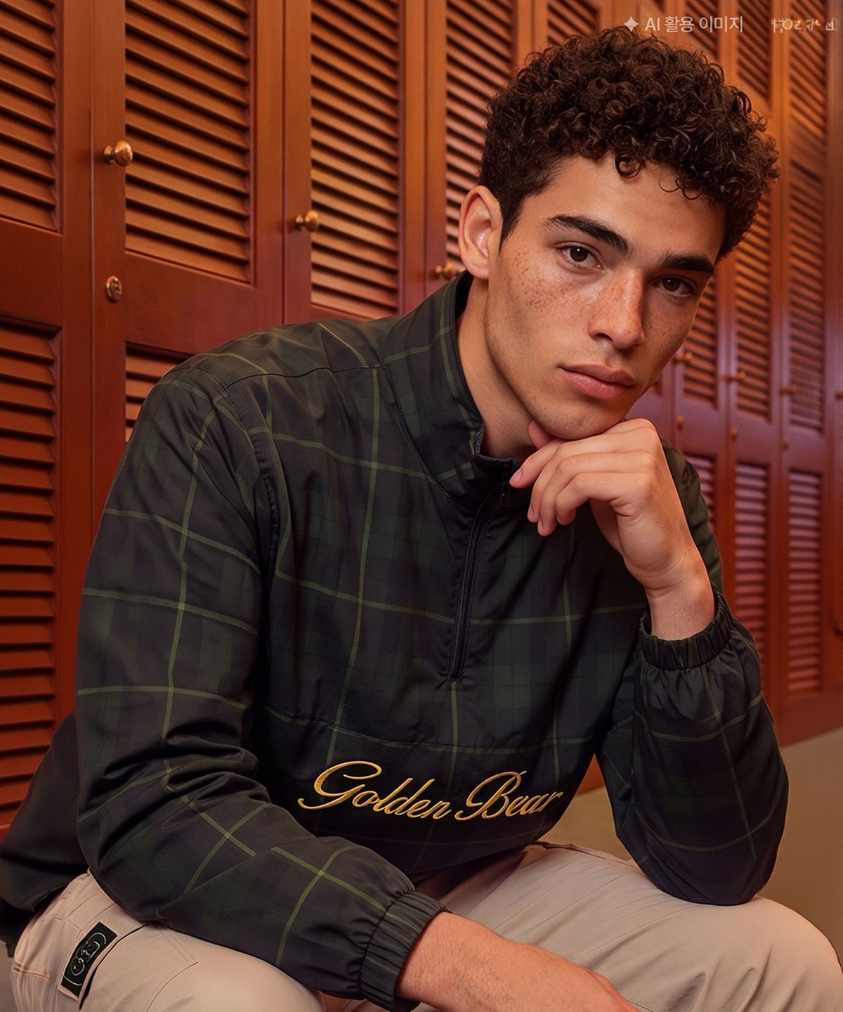 골든베어(GOLDEN BEAR) (남성) Woven Lined Half-Zip Pullover G4TAW26007GRX