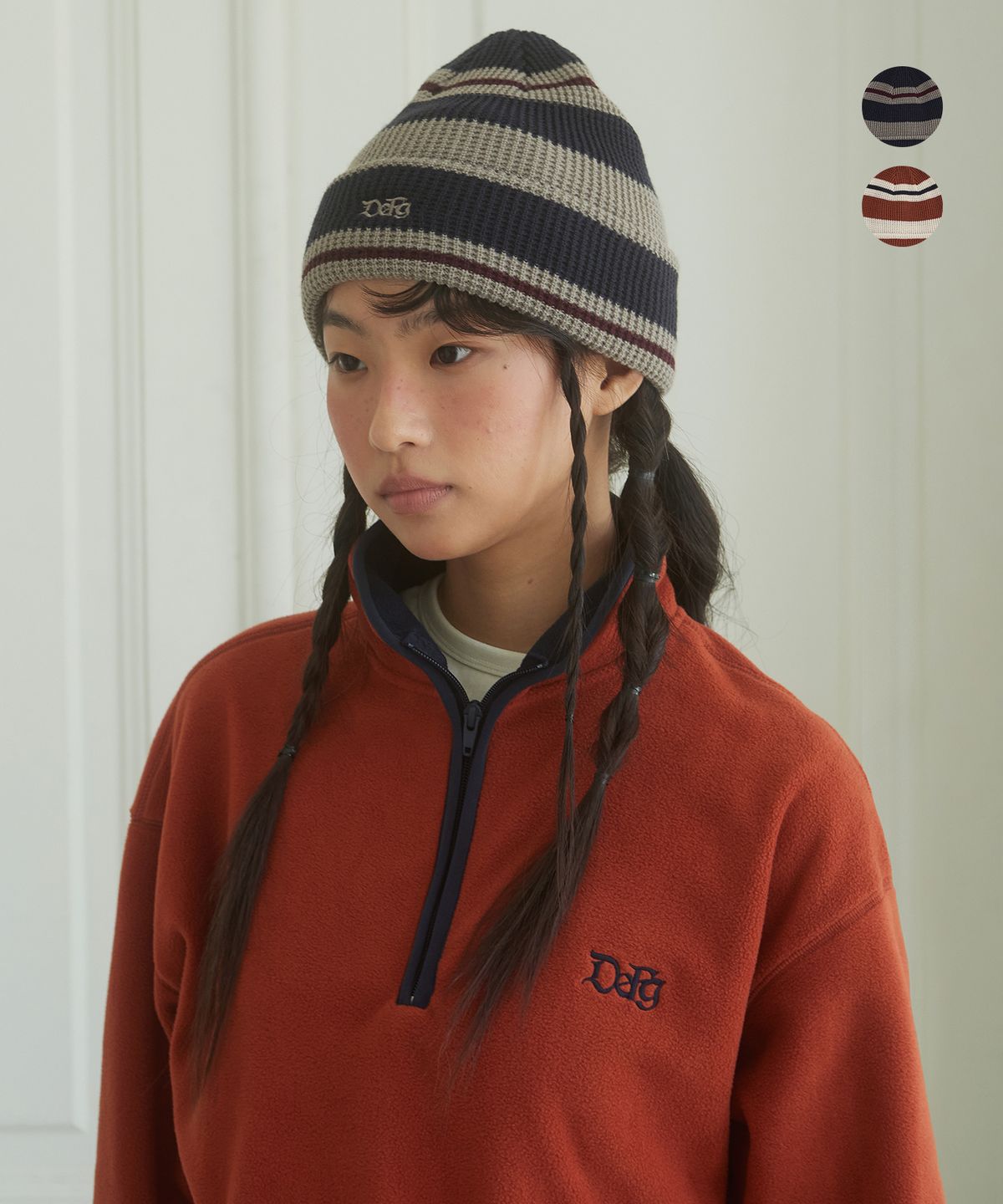 데프가먼츠(DEFGARMENTS) WAFFLE STRIPE BEANIE [2COLOR]