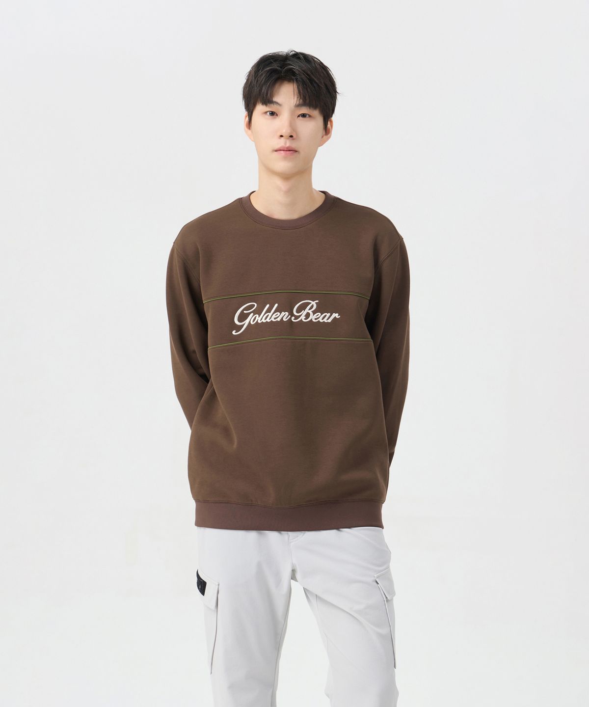 골든베어(GOLDEN BEAR) (남성) Double-faced Crewneck Pullover G4TAW26004BRX
