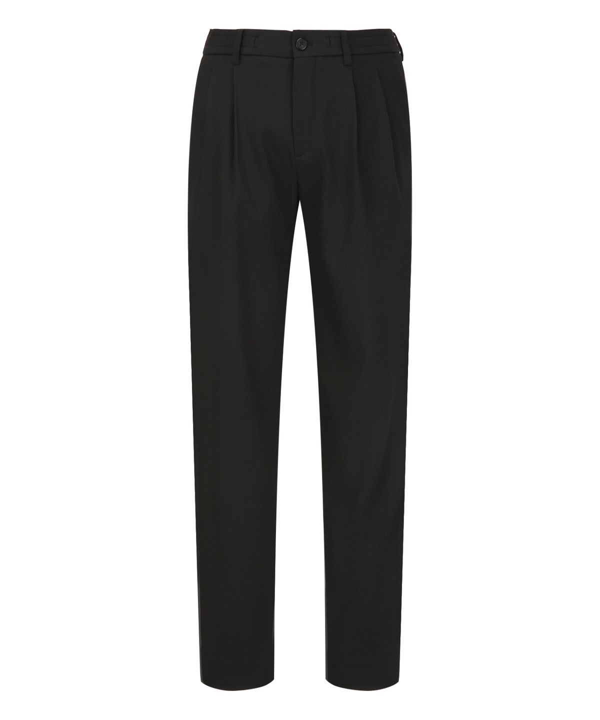질스튜어트뉴욕 맨(JILLSTUART NEWYORK MEN) [VELCATS] 투턱 테이퍼드 팬츠 - 블랙 (JNPA6C002BK)