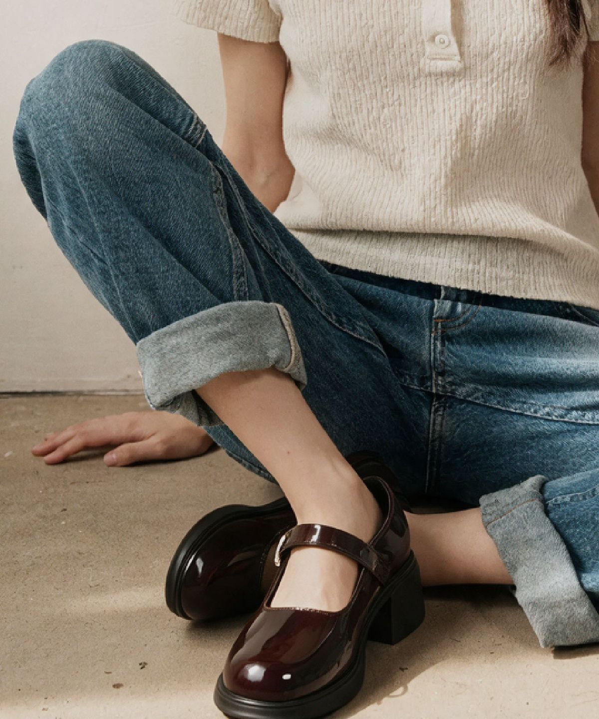 스퍼(SPUR) Merlin softly maryJane pumps 에나멜 펌프스 힐 5.5cm -WA9017 (2color)