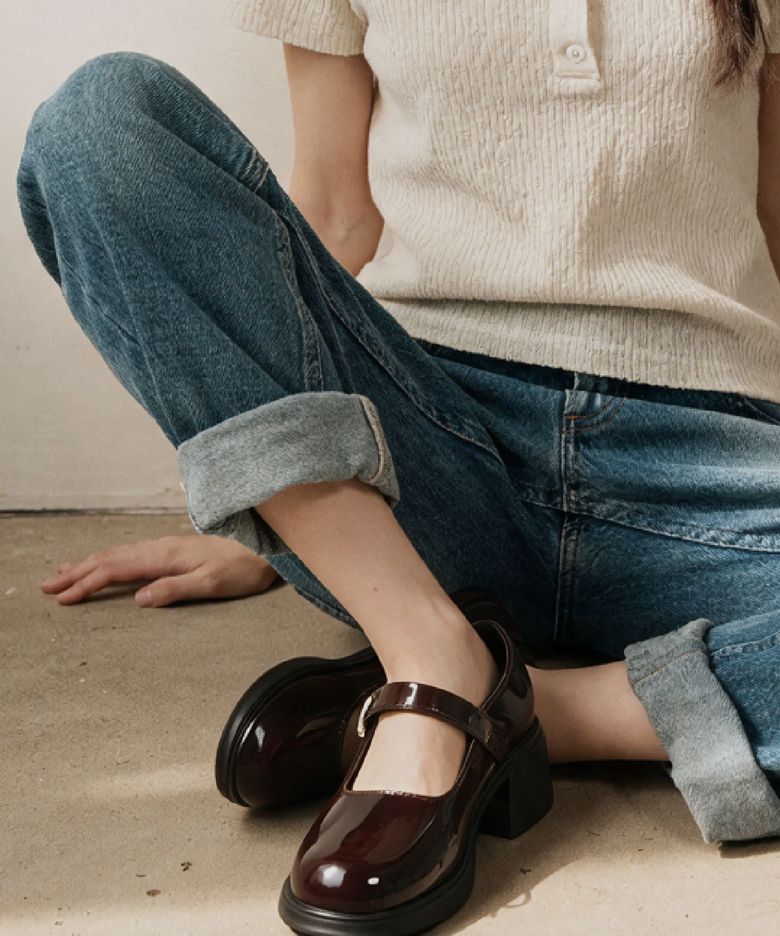 Merlin softly maryJane pumps 에나멜 펌프스 힐 5.5cm -WA9017 (2color)