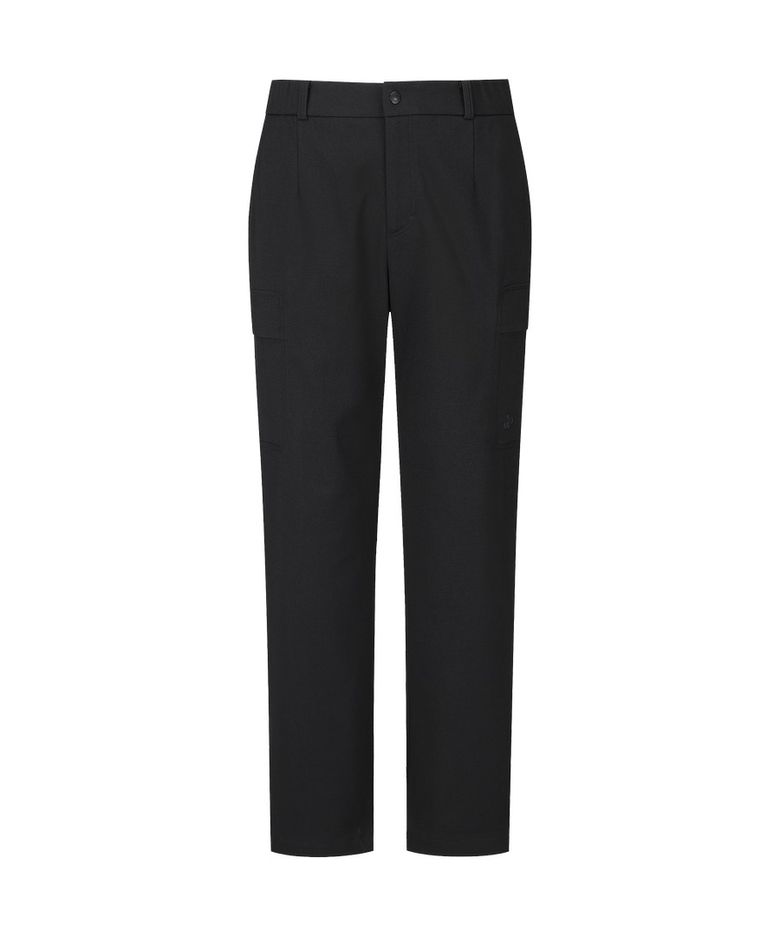 남성 기모 테이퍼드 카고팬츠 (BLACK)