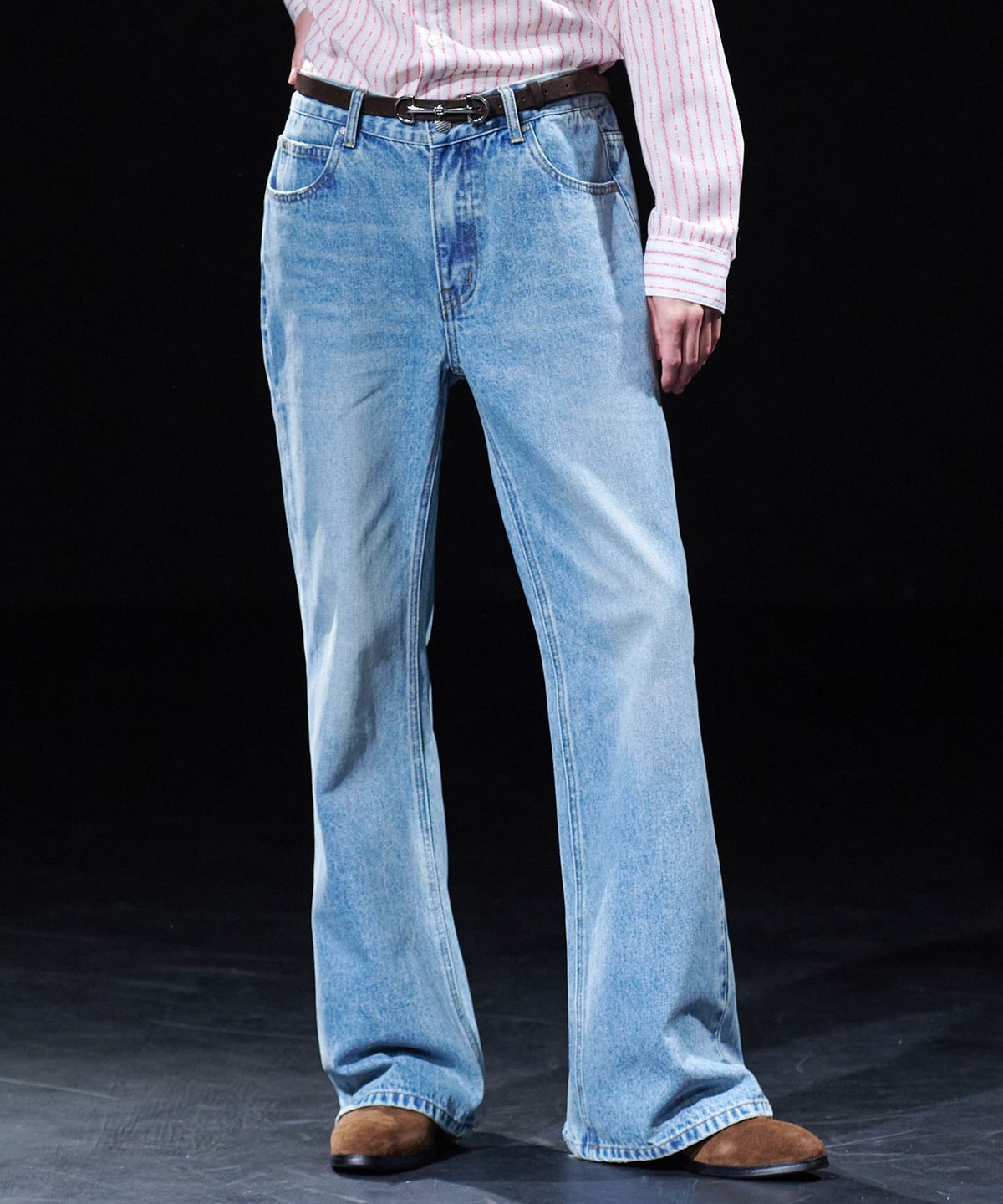 테이크이지(TAKEASY) [DMD] PORTA Flare Denim - Steel Blue