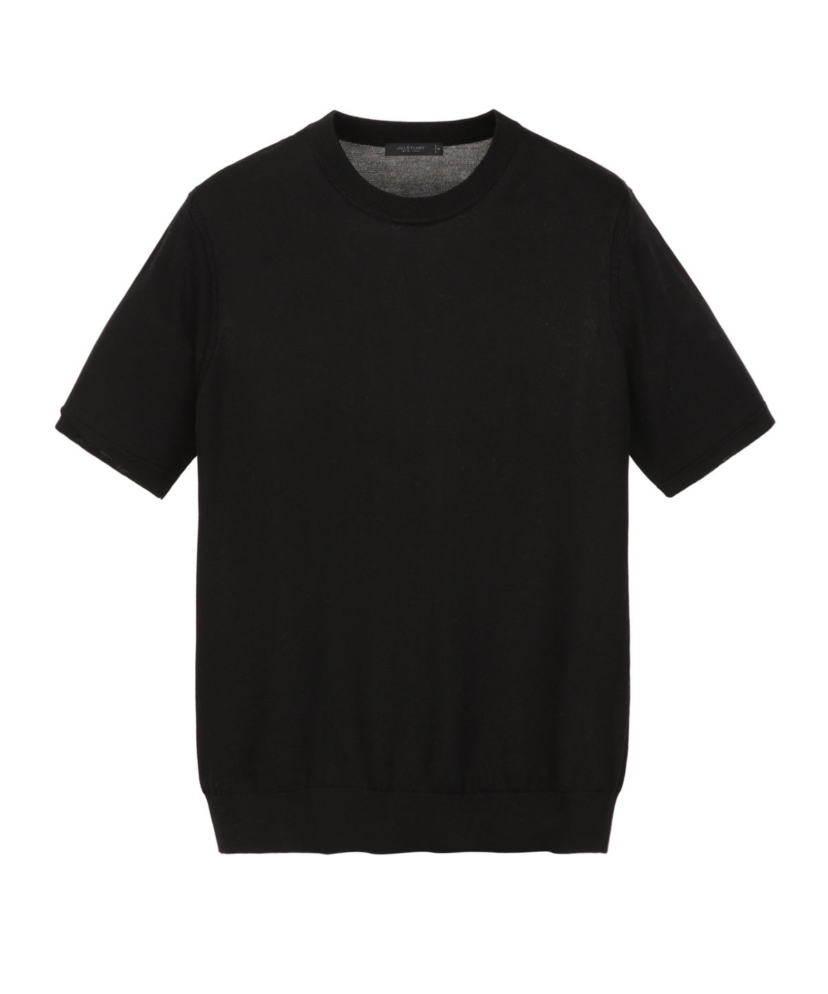 질스튜어트뉴욕 맨(JILLSTUART NEWYORK MEN) [ITALY YARN] 실크코튼 라운드 반팔 니트 - 블랙 (JNSW6C002BK)