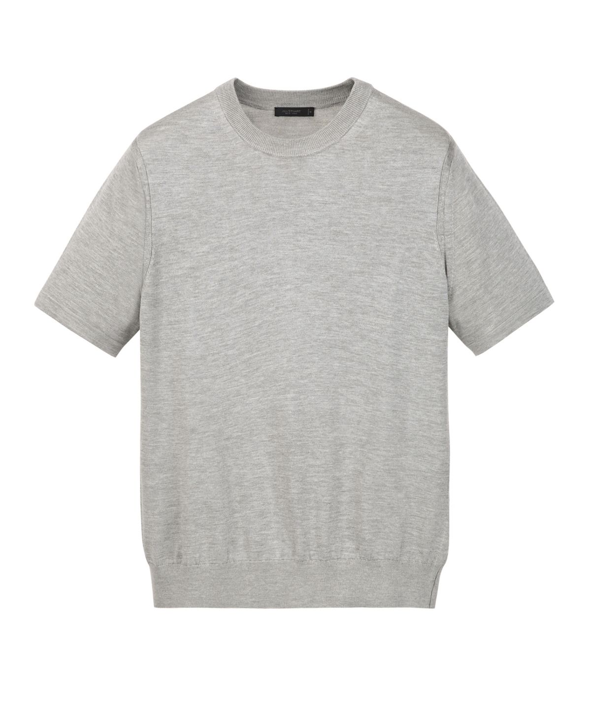 질스튜어트뉴욕 맨(JILLSTUART NEWYORK MEN) [ITALY YARN] 실크코튼 라운드 반팔 니트 - 그레이 (JNSW6C002G2)