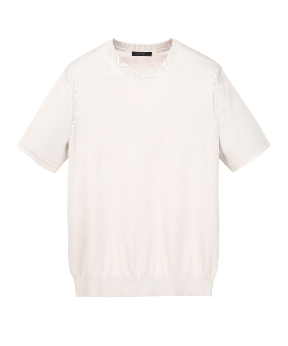 질스튜어트뉴욕 맨(JILLSTUART NEWYORK MEN) [ITALY YARN] 실크코튼 라운드 반팔 니트 - 라이트베이지 (JNSW6C002I1)