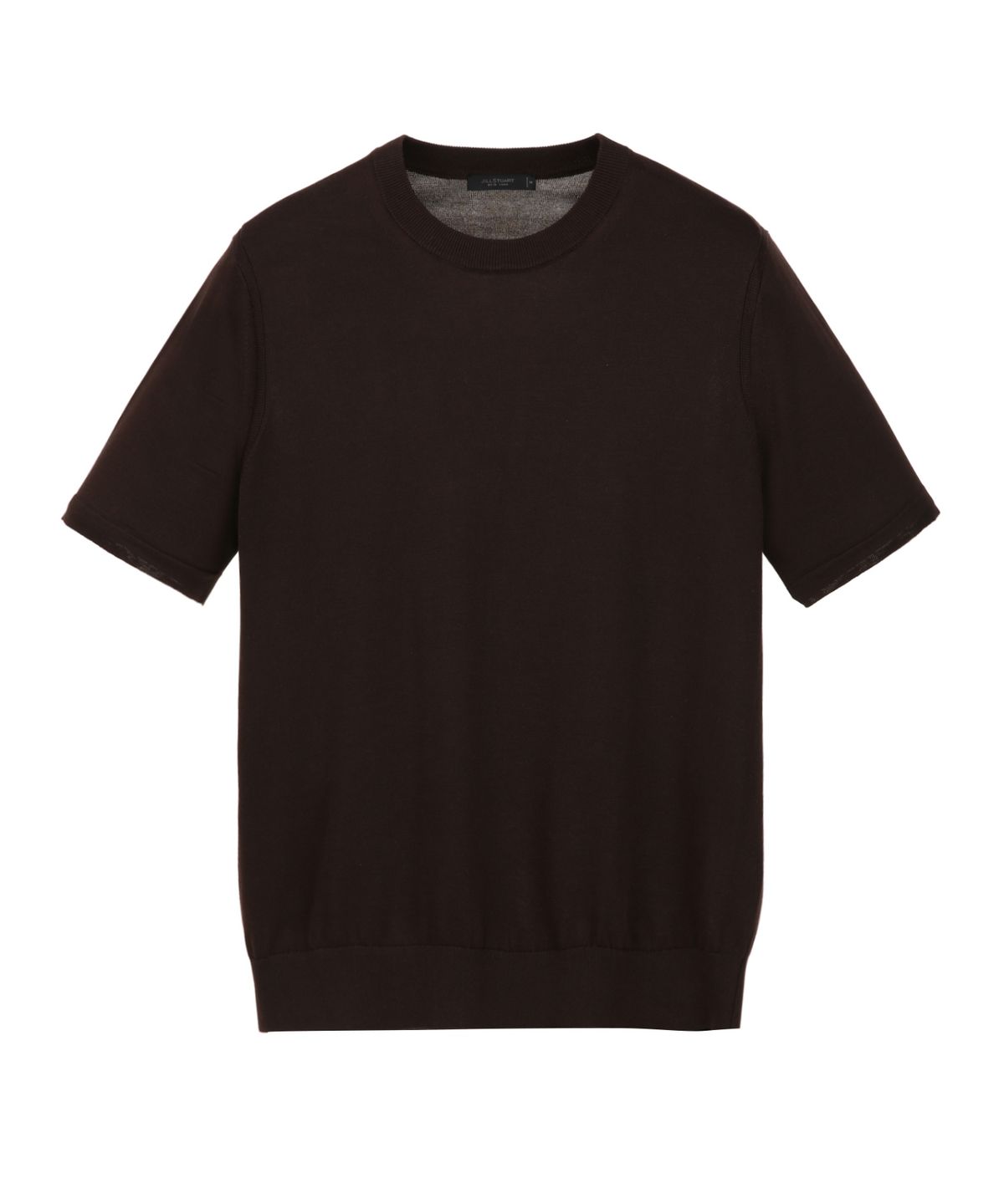 질스튜어트뉴욕 맨(JILLSTUART NEWYORK MEN) [ITALY YARN] 실크코튼 라운드 반팔 니트 - 다크브라운 (JNSW6C002W3)