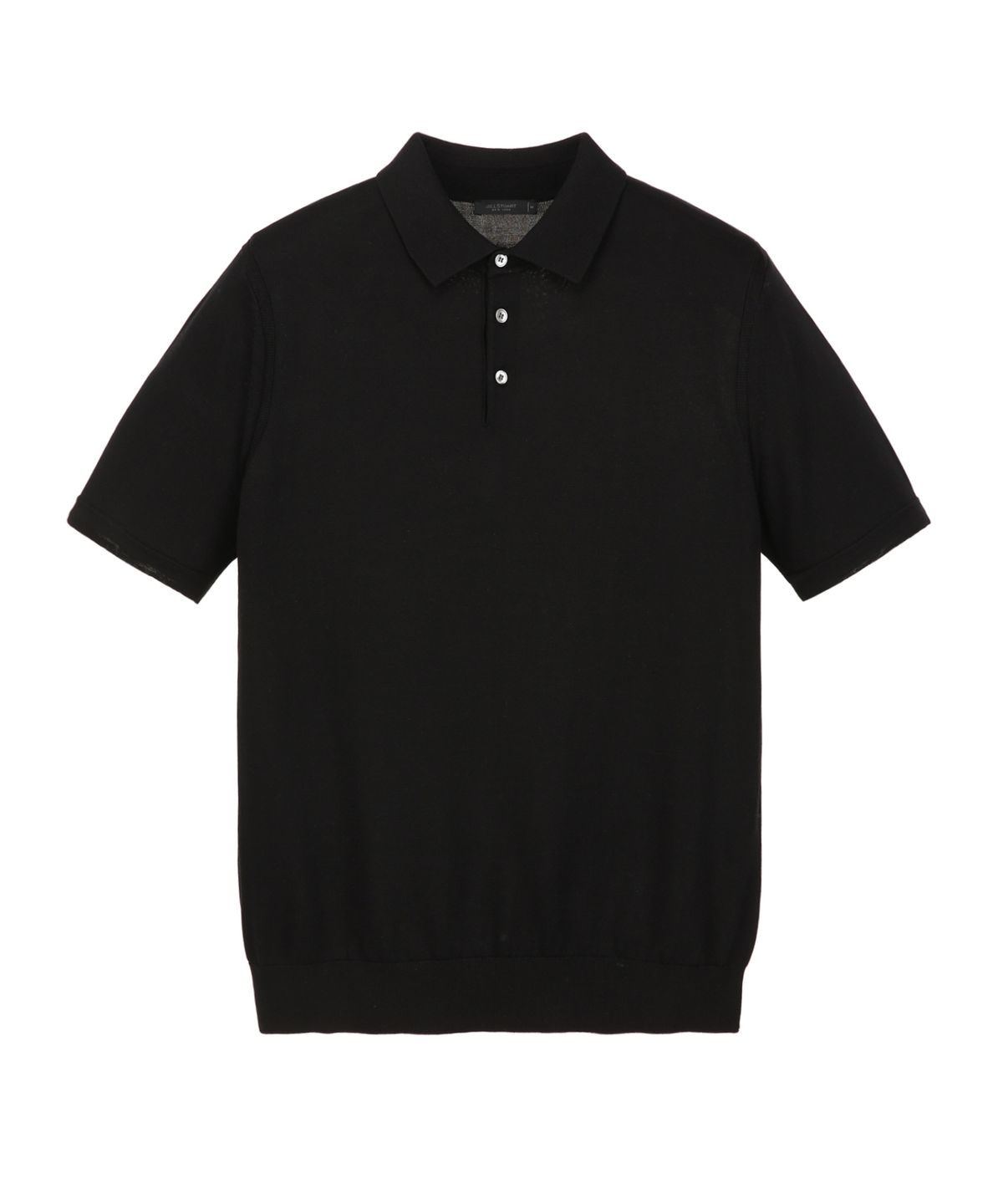 질스튜어트뉴욕 맨(JILLSTUART NEWYORK MEN) [ITALY YARN] 실크코튼 카라 반팔 니트 - 블랙 (JNSW6C001BK)