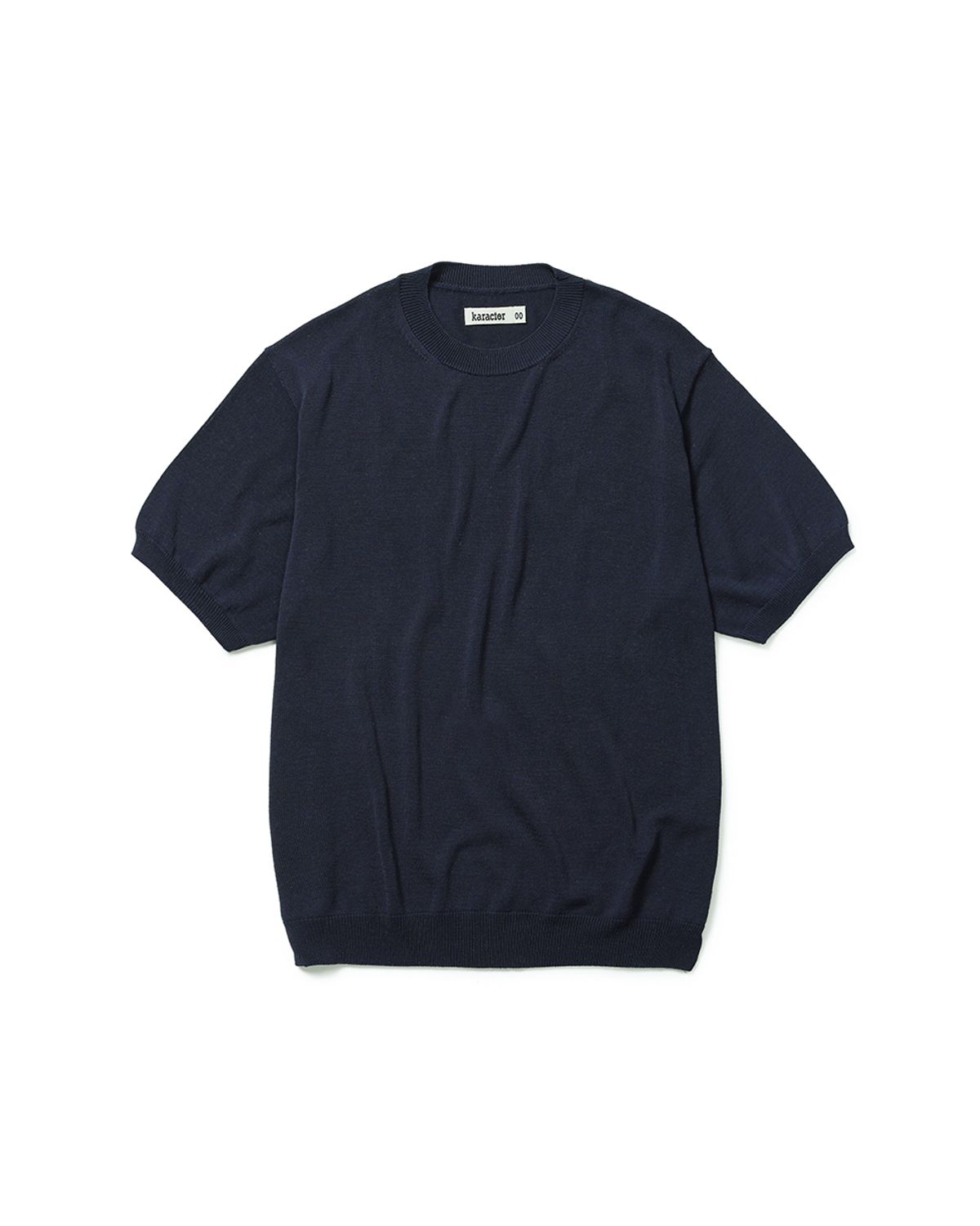 카락터(KARACTOR) Totem short sleeve knit / Navy