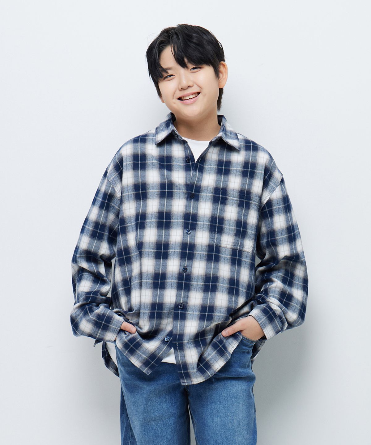 행텐 틴즈(HANGTEN TEENS) 틴즈 얀다잉 코튼 체크 셔츠_277(14580-020-601-09)
