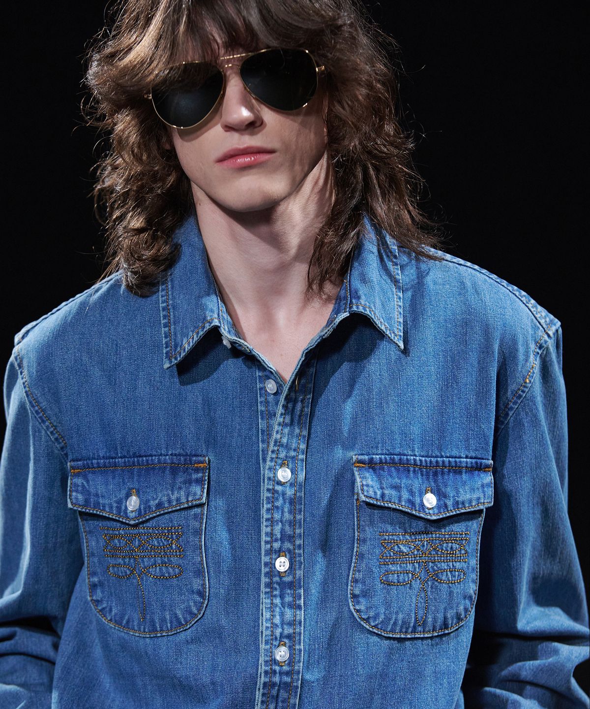 테이크이지(TAKEASY) [DMD] TRACE WT SHIRT - Medium Blue