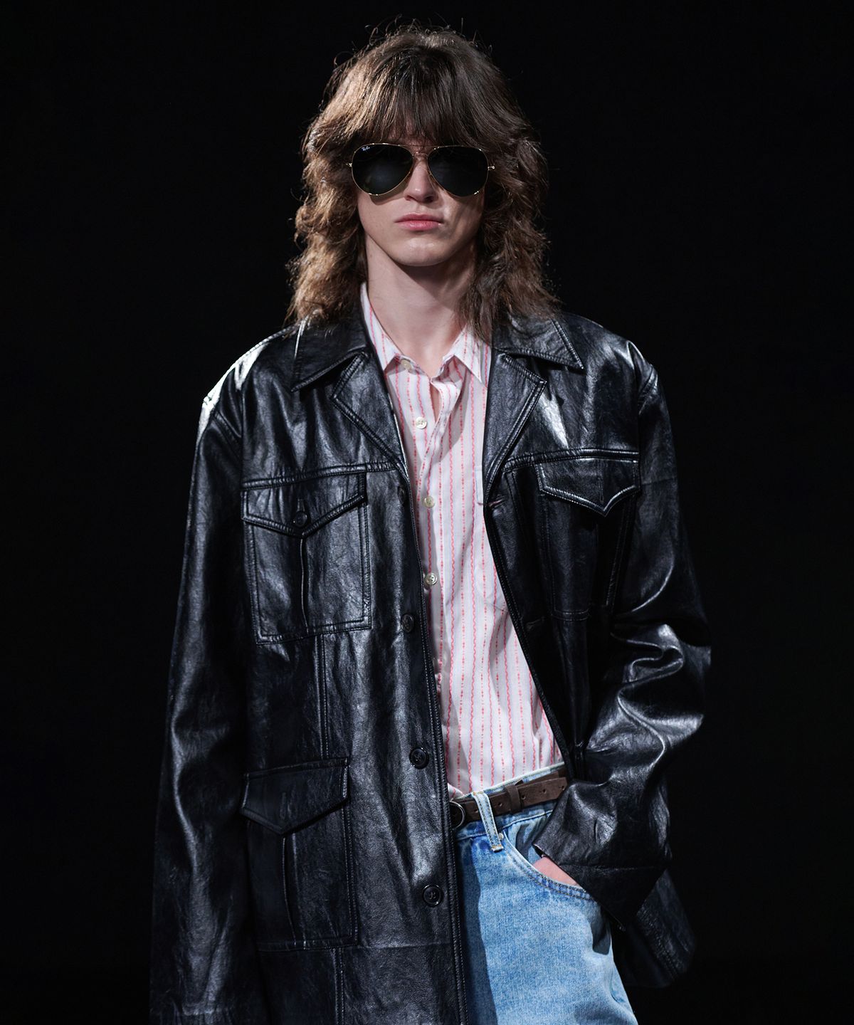 테이크이지(TAKEASY) [DMD] OUTPOST LEATHER BLAZER - Black