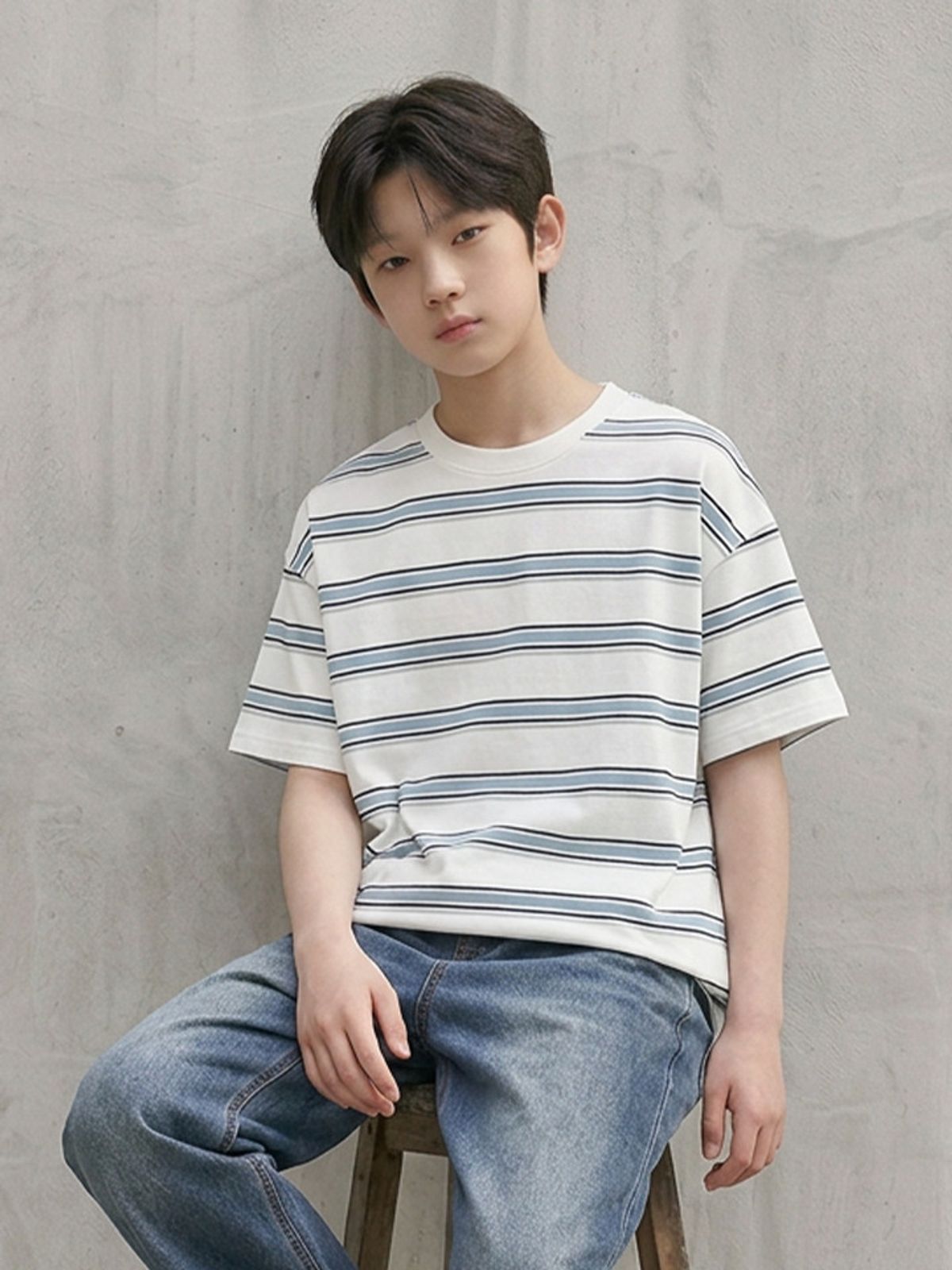 행텐 틴즈(HANGTEN TEENS) 틴즈 코튼 스트라이프 반팔 티셔츠_273(14580-031-603-31)