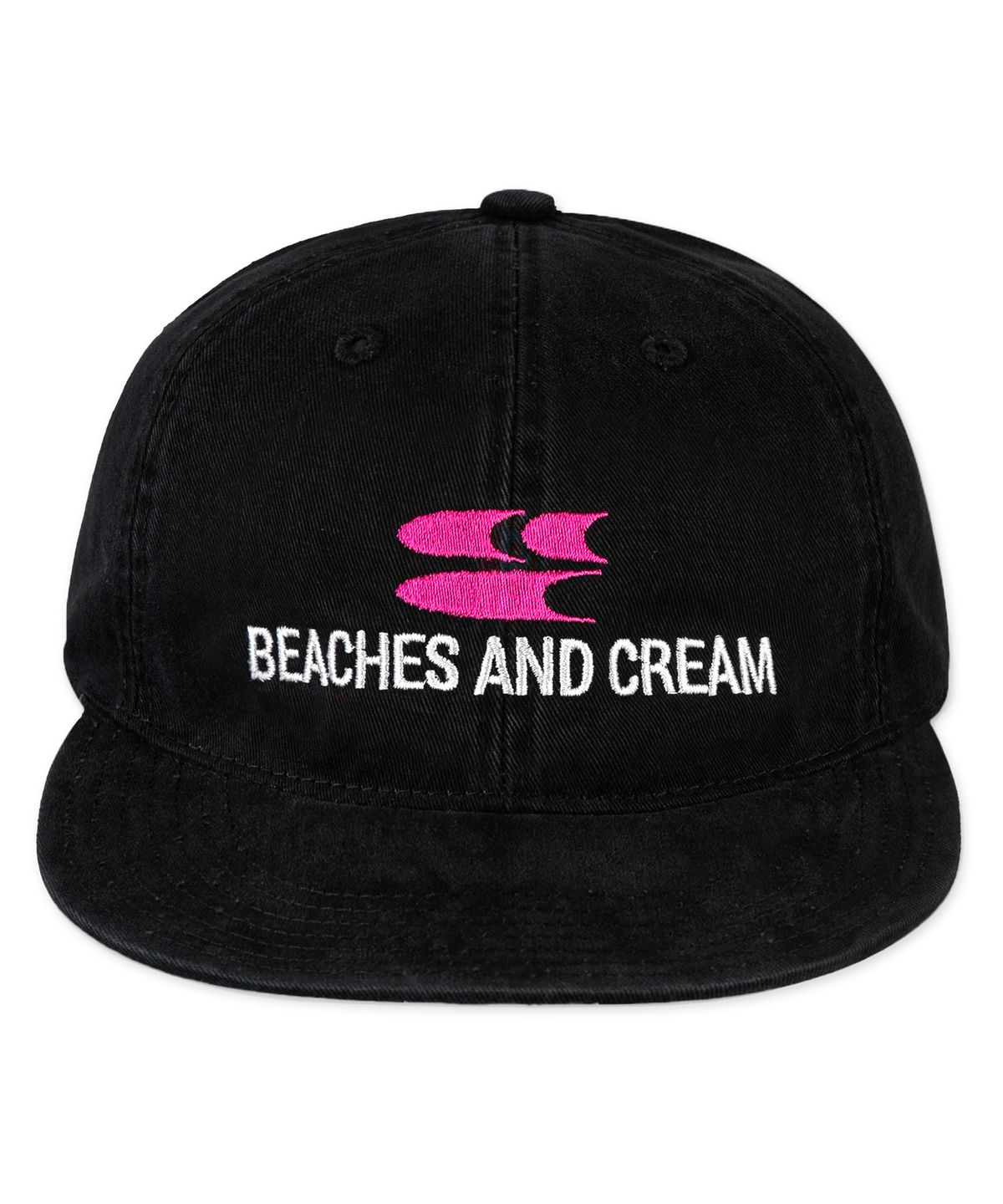 비치스앤크림(BEACHESANDCREAM) Wave Plat-Ball cap-black