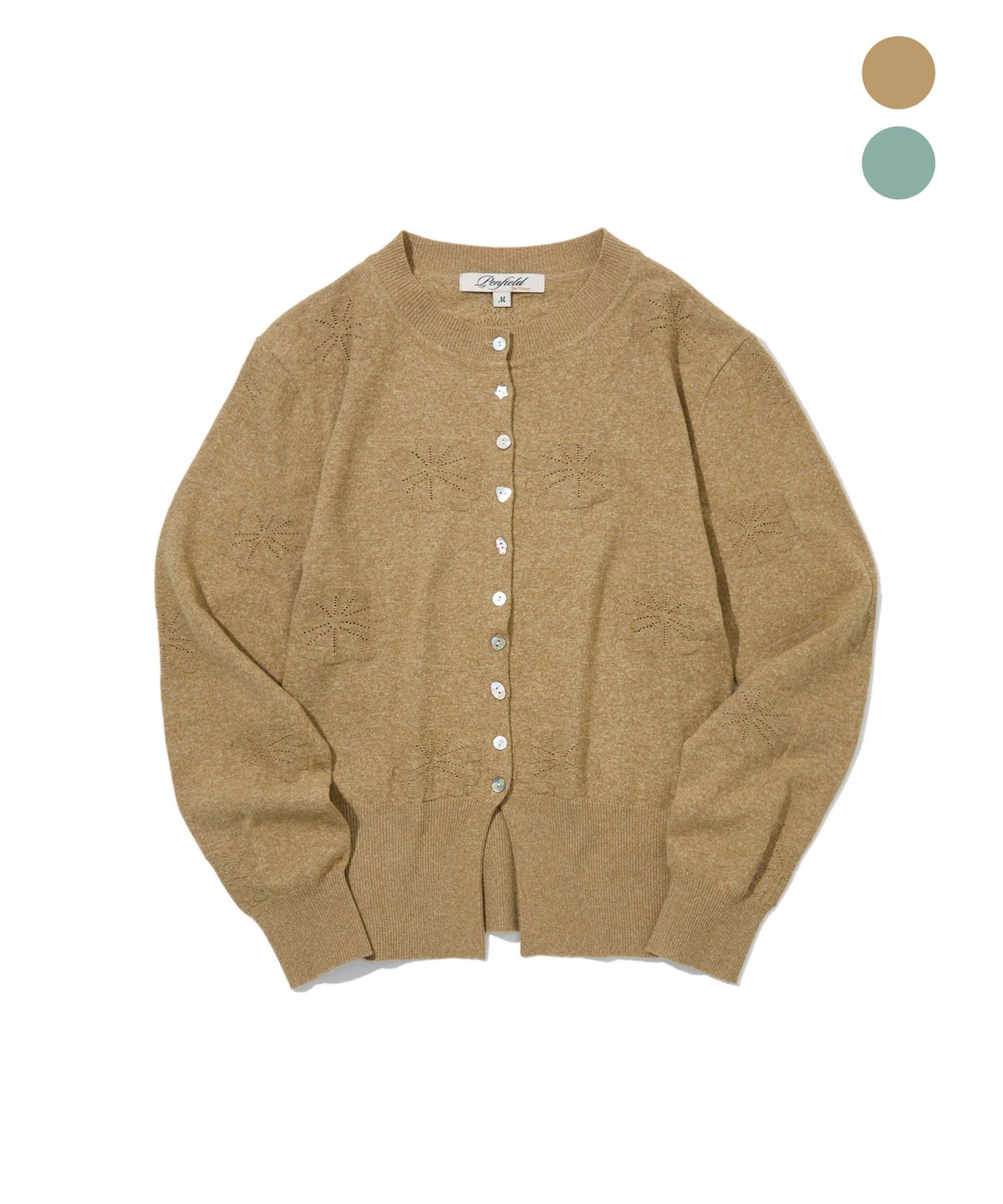 펜필드(PENFIELD) [PF]양두 플라워 패턴 니트 가디건_우먼_FS3NJ08F