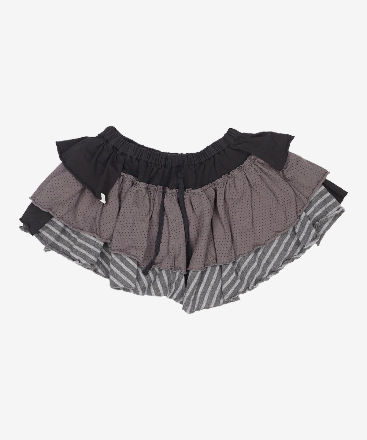 뚜오미오(TUOMIO) BANDED LAYERED SKIRT [BLACK] FREE