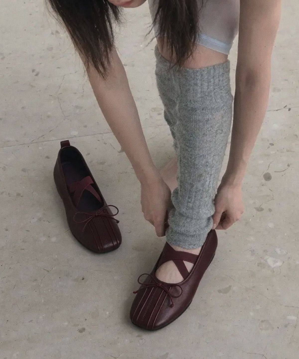 스퍼(SPUR) X-Strap pleats ballet flats 리본 X스트랩 플랫슈즈 2cm - WA9005 (4color)