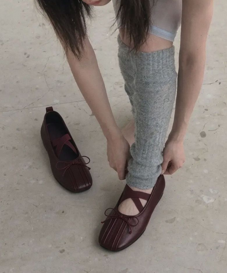 X-Strap pleats ballet flats 리본 X스트랩 플랫슈즈 2cm - WA9005 (4color)
