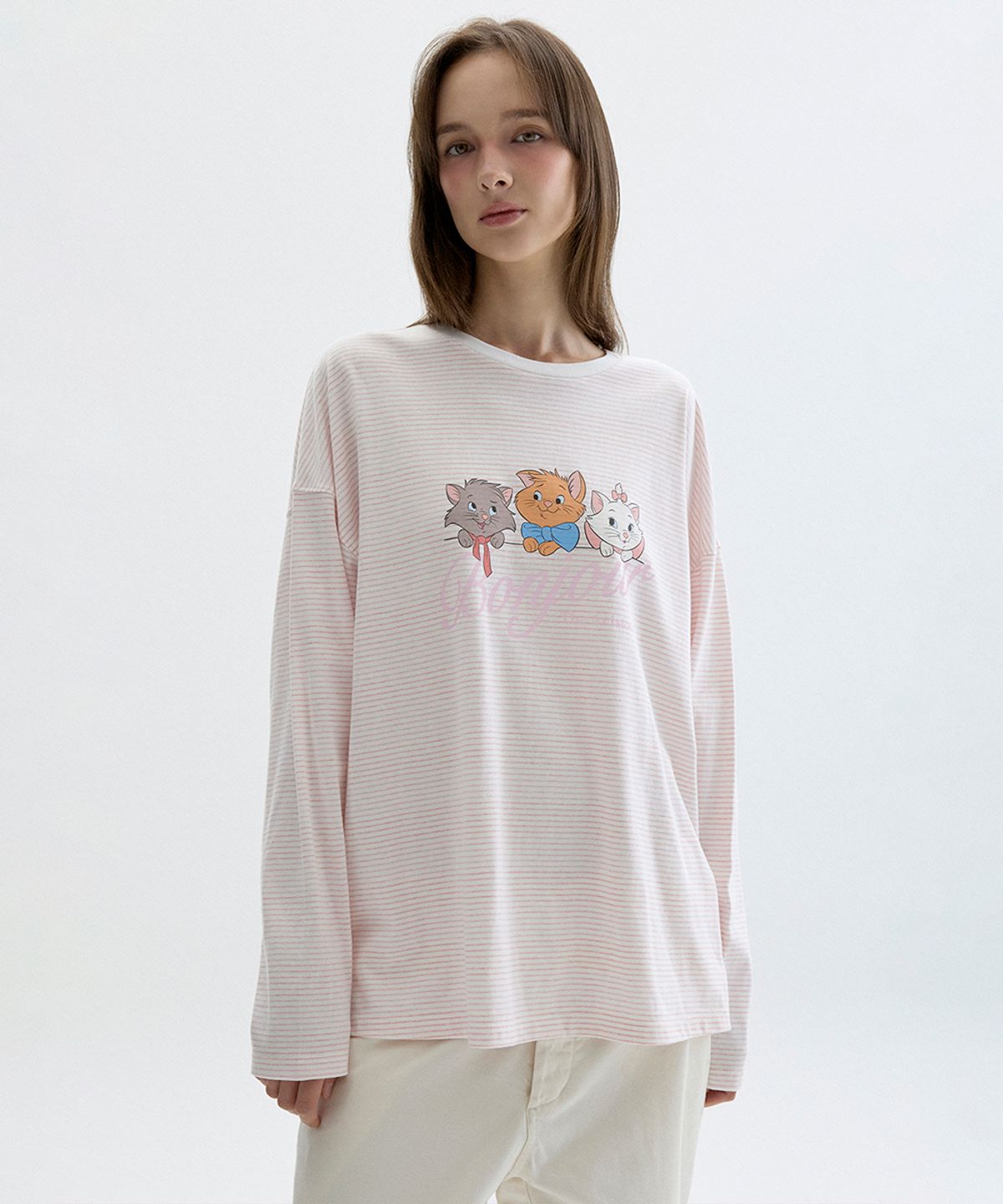 클로브(CLOVE) [26FW clove] Aristocats_Stripe T-Shirt (Pink)