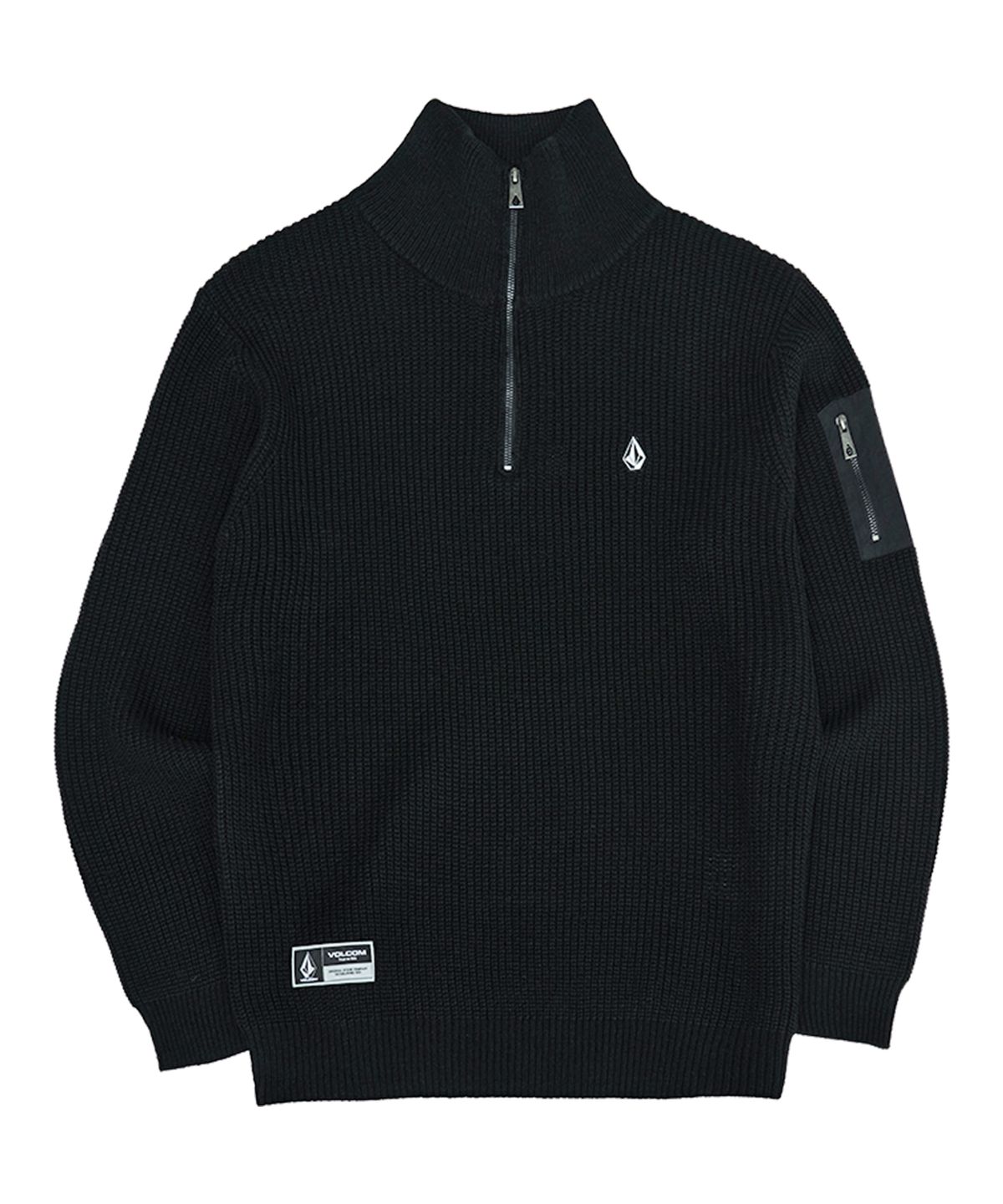 볼컴(VOLCOM) 브릭 라운지 니트 하프 집업(블랙)
