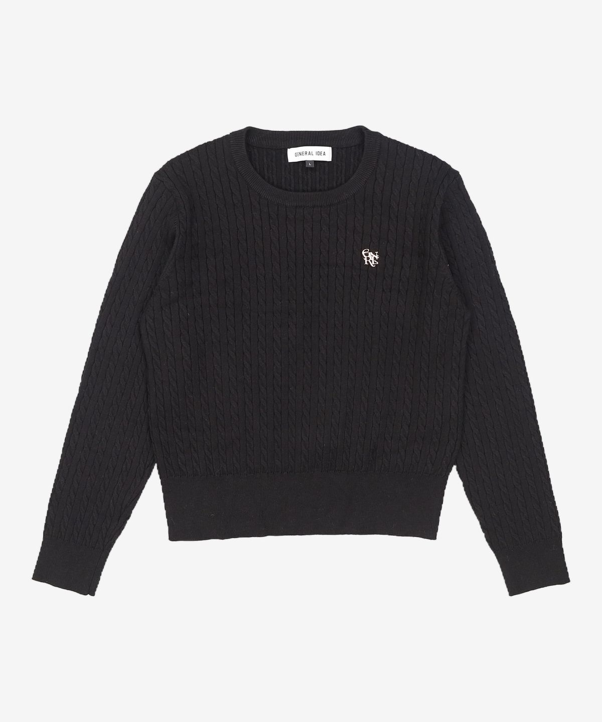 제너럴 아이디어(GENERAL IDEA) WOMAN GNRL 에센셜 케이블 풀오버 [BLACK] / WBC1L05503 L