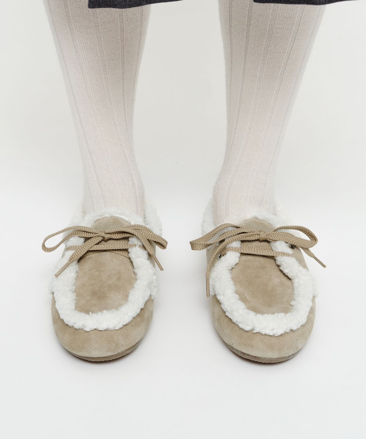 마리떼 프랑소와 저버(MARITHÉ + FRANҪOIS GIRBAUD) W SUEDE SHEARLING LOAFER beige